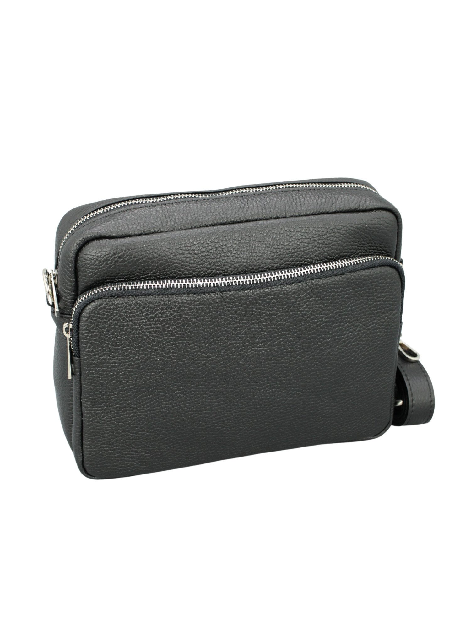 BRISE TASCHE Schultertasche Damen Umhängetasche aus echtem Leder, mit Reißverschlussfach