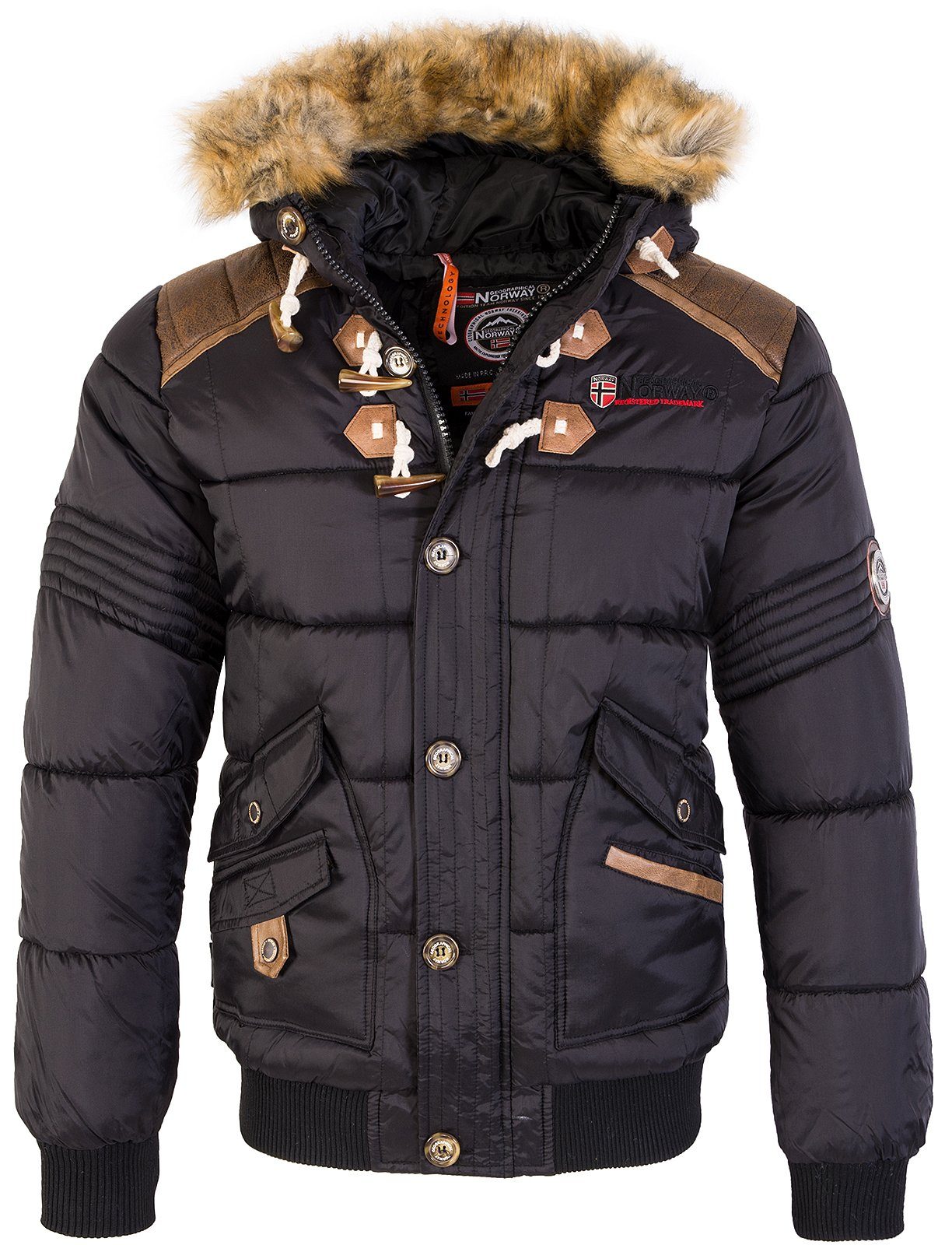 Geographical Norway Winterjacke Herren Winterjacke mit Kapuze H-216