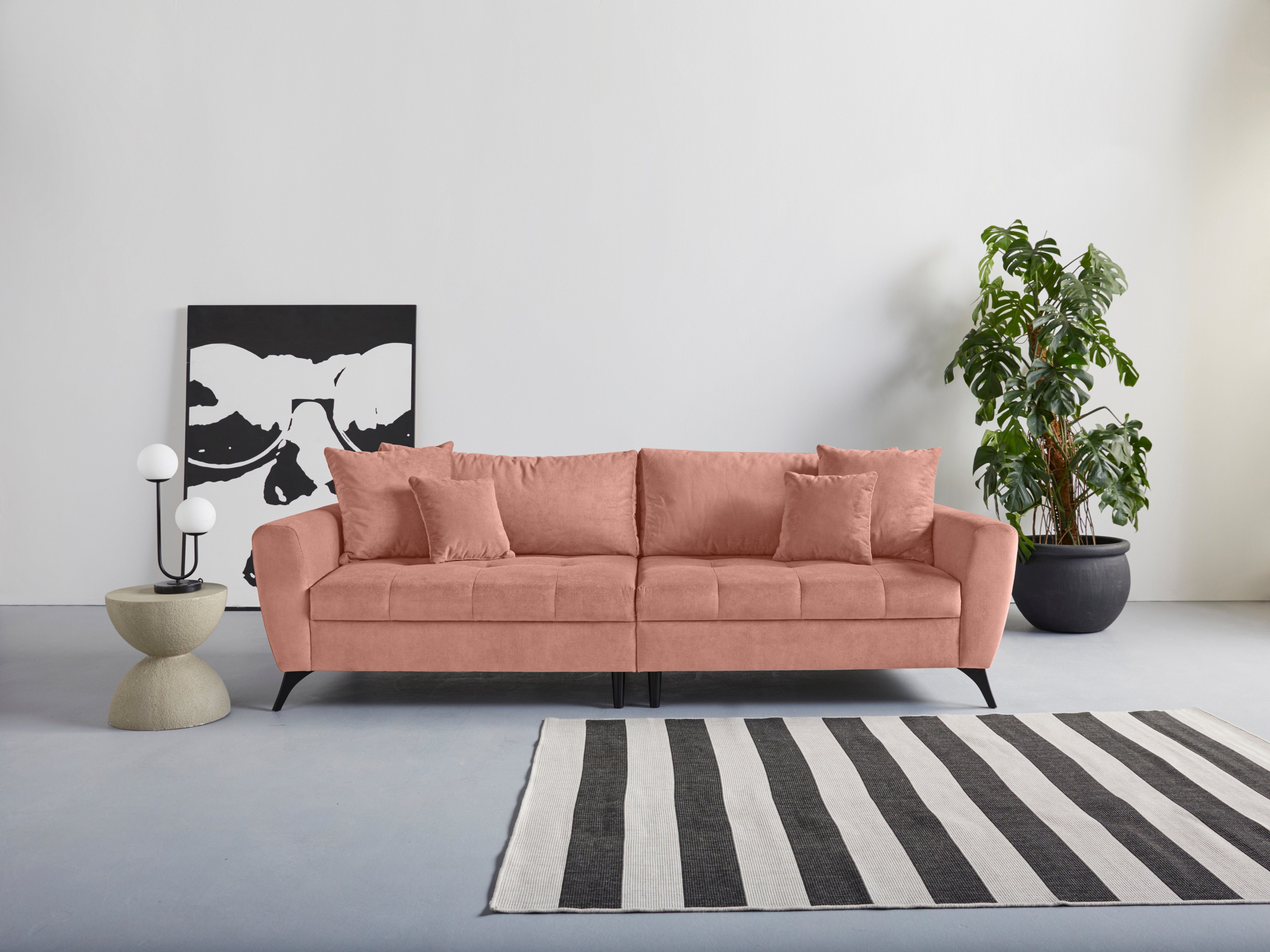 INOSIGN Big-Sofa Lörby, auch mit Aqua clean-Bezug, feine Steppung im Sitzbereich, lose Kissen