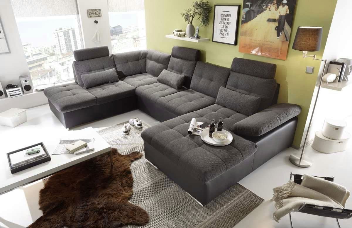 ED EXCITING DESIGN Wohnlandschaft Jakarta, mit Schlaffunktion, Bettkasten, Kopfstützen,Nierenkissen