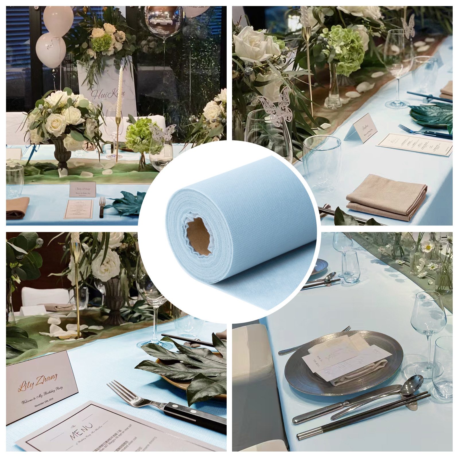 Simurq Tischdecke - Einweg Tischdeckenrolle in 1,18 x 25 m (Stoffähnliches Vlies Tischdecke Rolle - Tischdeko), Hochwertige Meterware Tischtuch für Hochzeit, Geburtstag oder Party