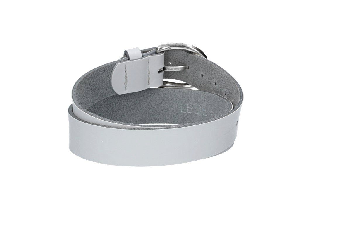 kiddybelts Ledergürtel Kids 25mm in Weiss mit Schließe in Silber (KB10-100, 1-St) sehr weiches Vollrindleder