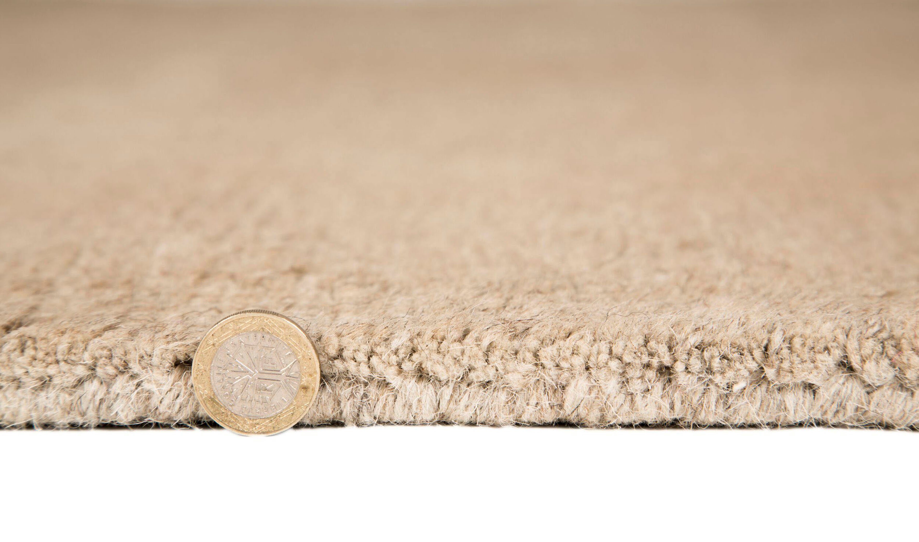 Teppich Siena, FLAIR RUGS, rechteckig, uni, für mm, Bordüre, Höhe: 10 Schlafzimmer Wollteppich natur idealer mit Wohnzimmer