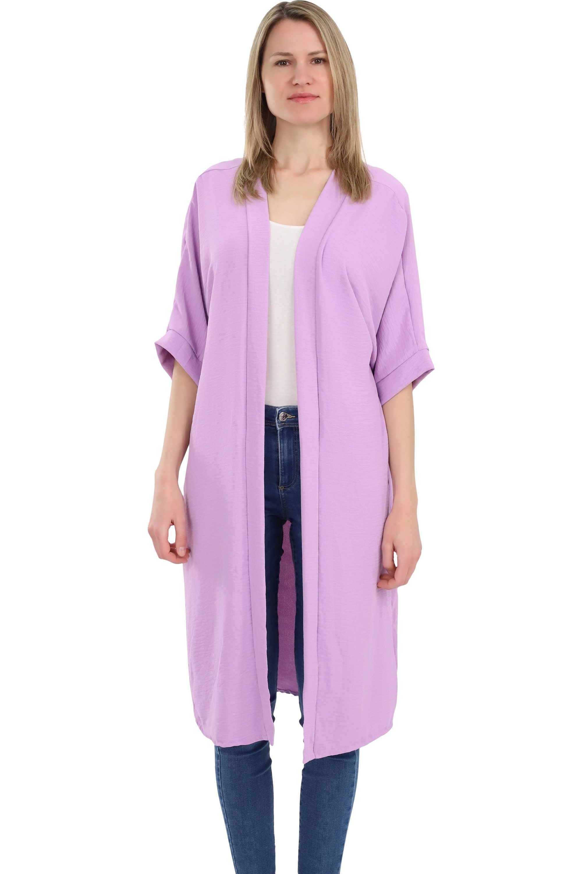 malito more than fashion Cardigan malito Damen Kimono 2342 Kimono Sommer Strand Cover up mit extraweiten Ärmeln Einheitsgröße