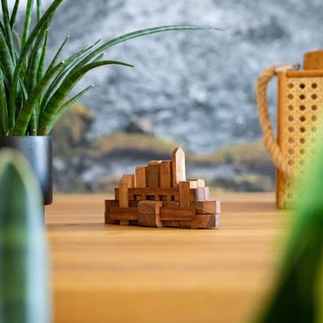 Logoplay Holzspiele Spiel, Schiff Gr. S - Ship - 3D Puzzle - Knobelspiel mit 16 Bausteinen aus Holz Holzspielzeug