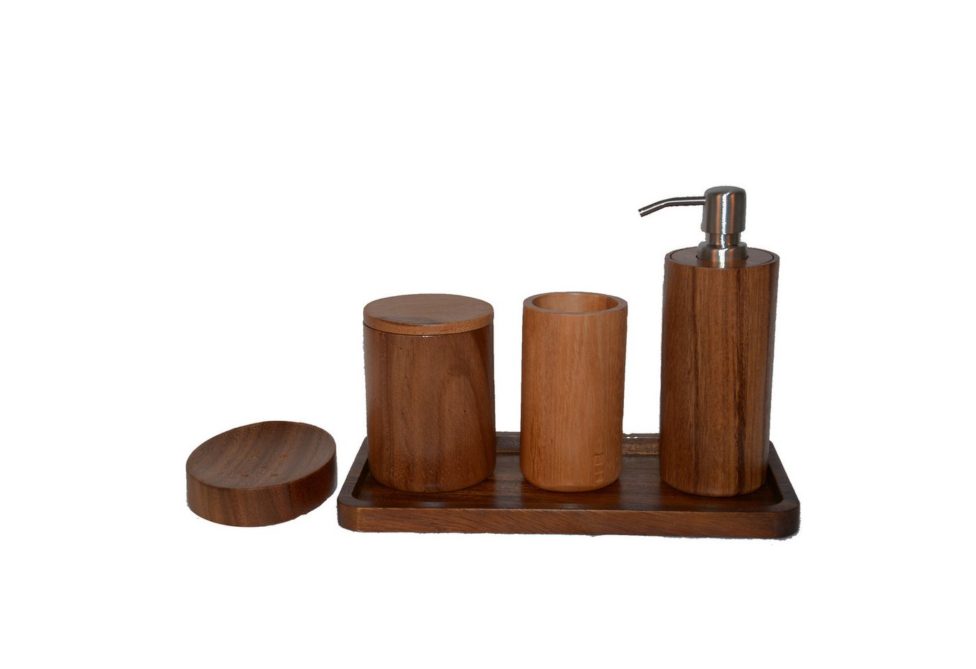 houseproud Badaccessoire-Set Timber Craft Badset aus Akazienholz, 5 tlg., geöltes Akazienholz