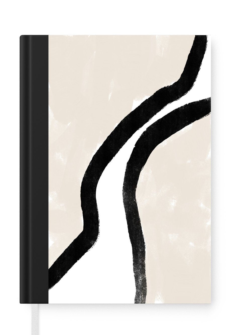 MuchoWow Notizbuch Abstrakt - Linie - Design - Pastell, Journal, Merkzettel, Tagebuch, Notizheft, A5, 98 Seiten, Haushaltsbuch