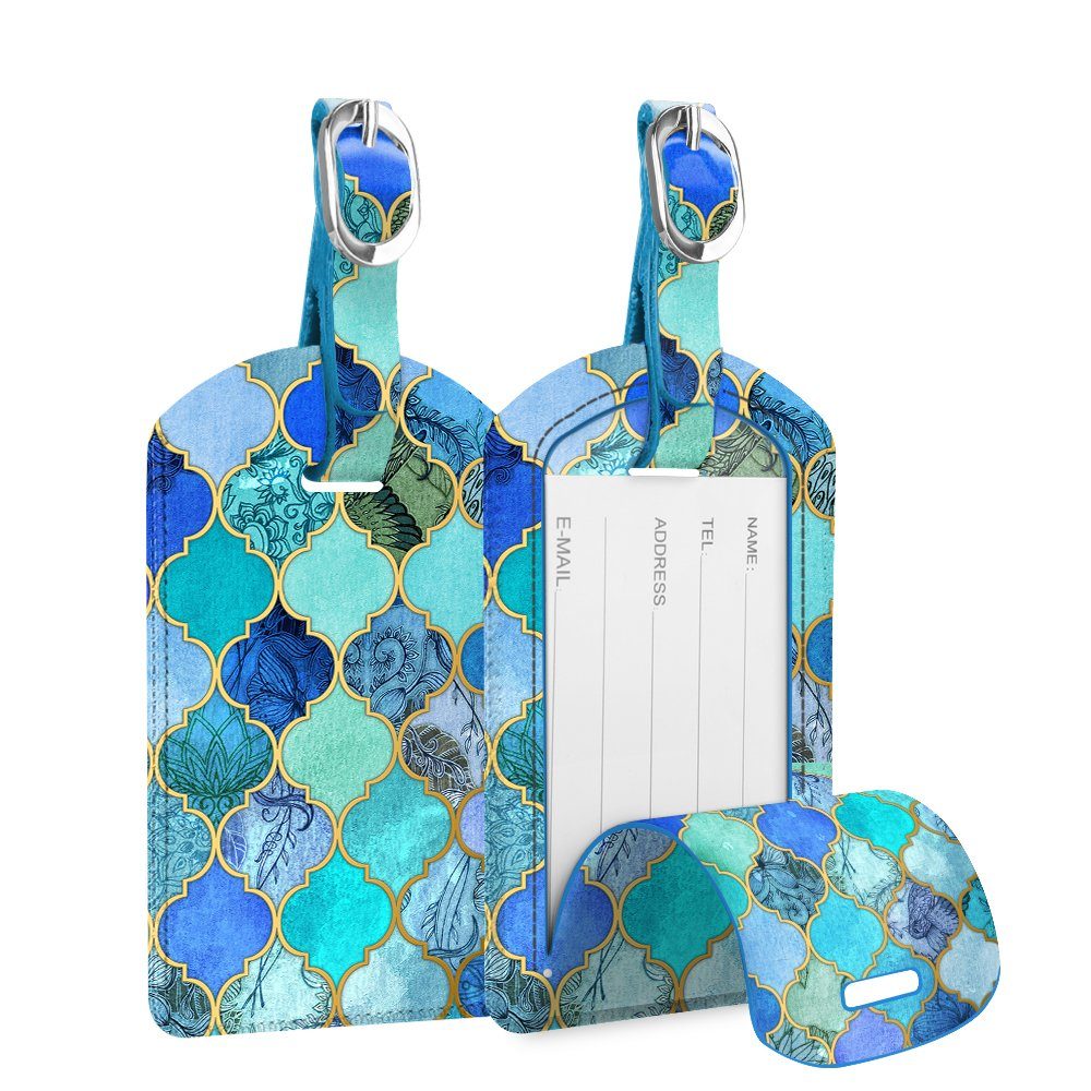 Gepäckanhänger Kofferanhänger aus Kunstleder, Gepäckanhänger ID Etikett