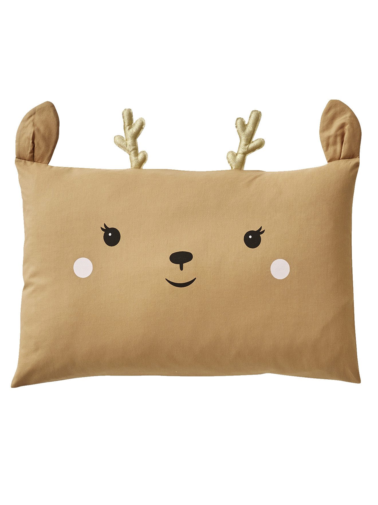 vertbaudet Bettwäsche Baby Kissenbezug GRÜNER WALD, Reh, Baumwolle günstig online kaufen