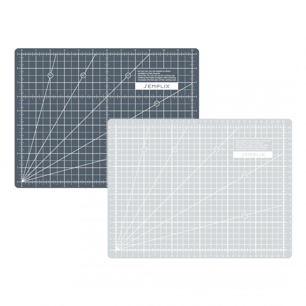 Semplix Schneideunterlage - Schneidematte hellgrau-grau 45 x 30 cm (18 x 12 inch)