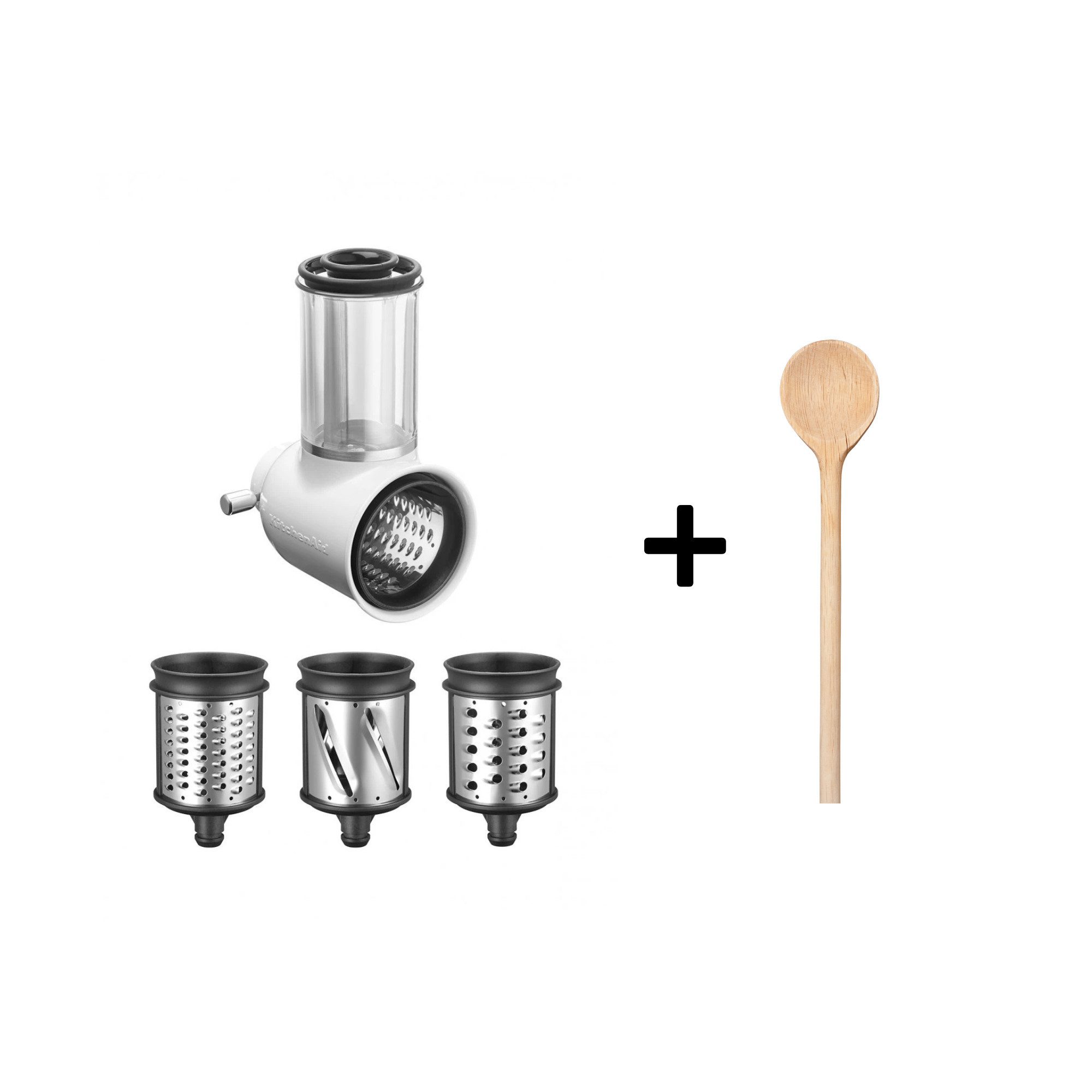 KitchenAid Küchenmaschine KitchenAid Gemüseschneider 5KSMVSA + gratis Holzlöffel