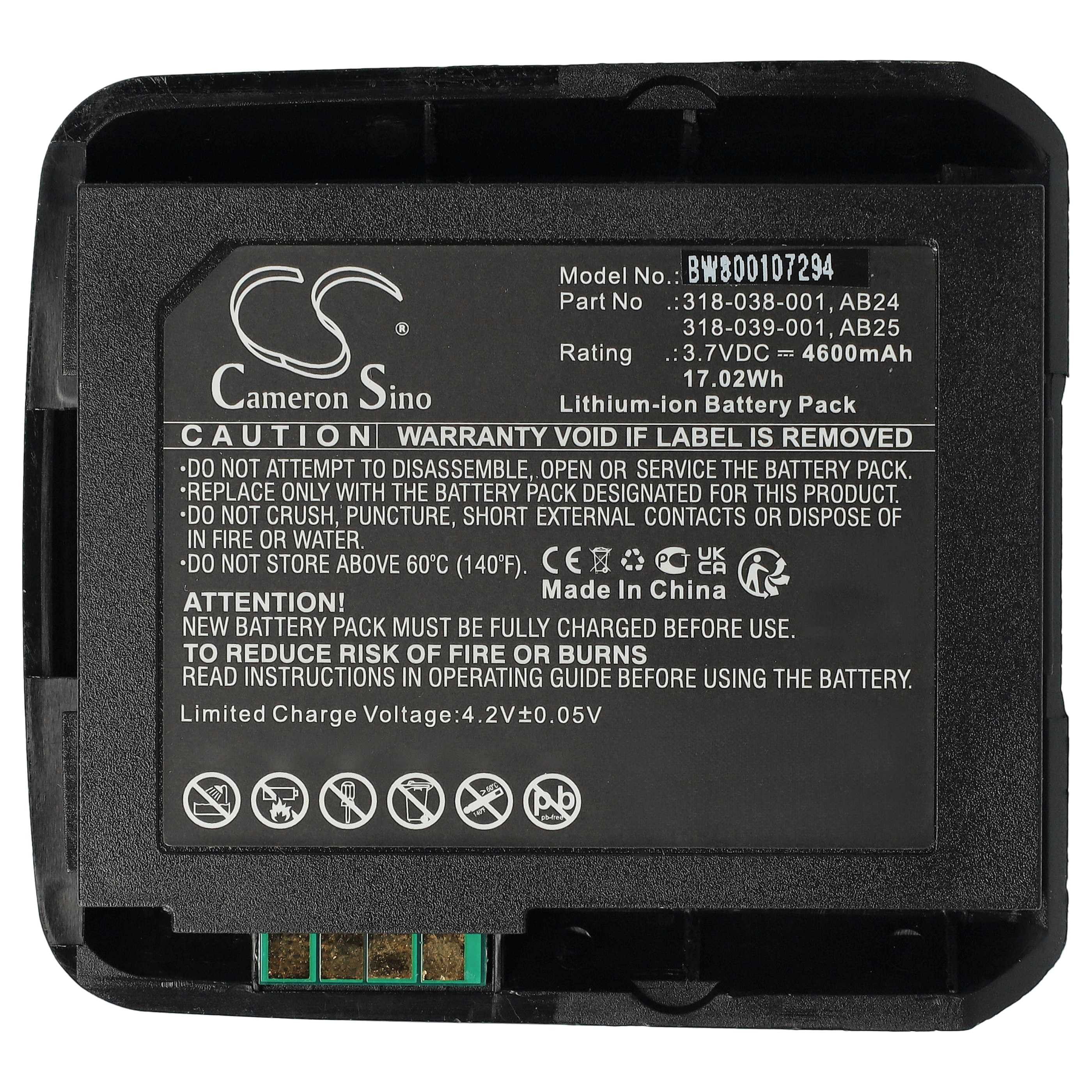 vhbw Akku Ersatz für Intermec 1015AB02, AB24, 318-039-001, 318-038-001, Akku Akku Li-Ion 4600 mAh (3,7 V, 2 St), Leistungsfähige Austausch-Akkus für POS-Gerät, Wiederaufladbar, Jede