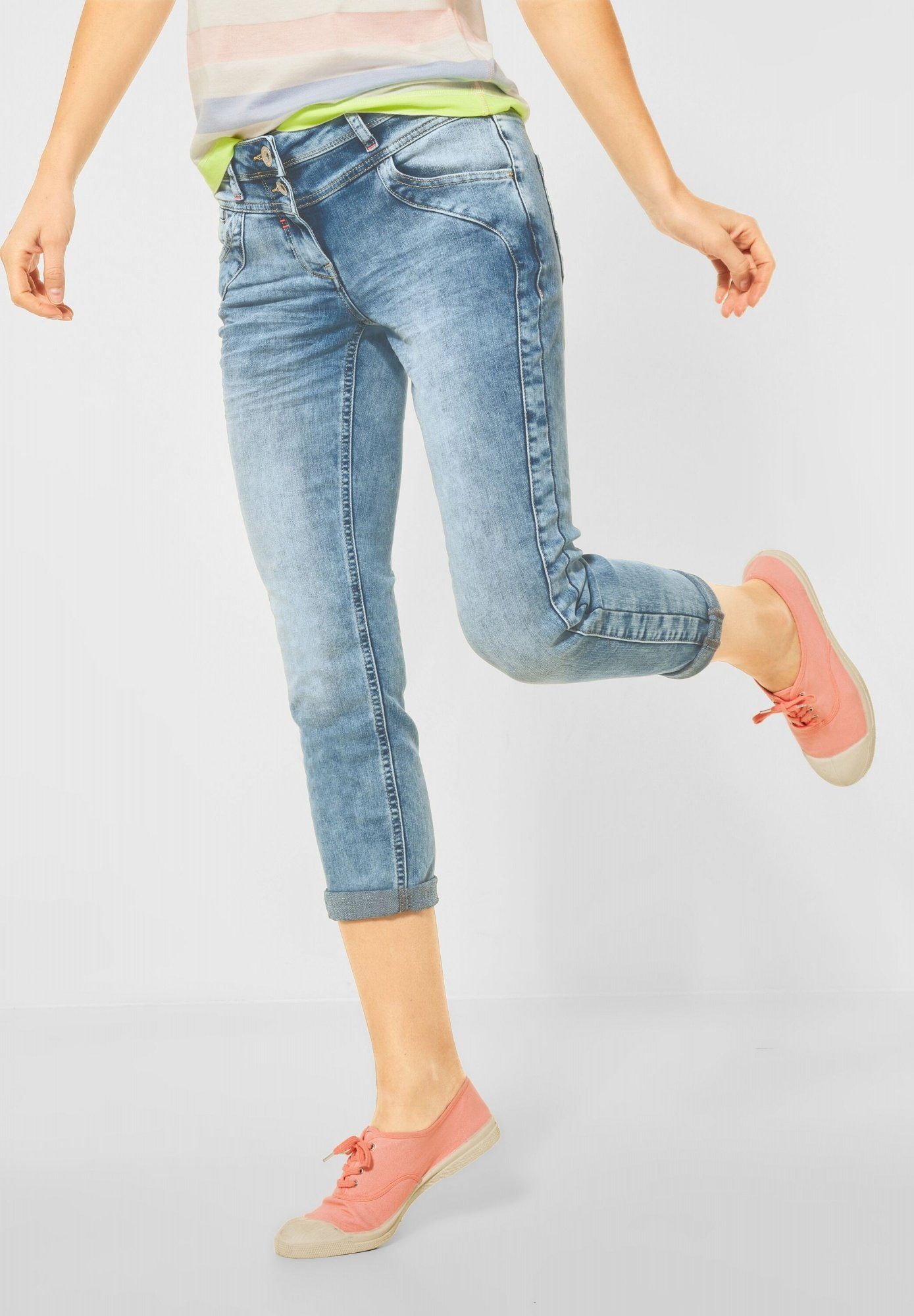 Cecil 7/8-Jeans Scarlett Five Pockets, Legere Jeans in einer hellblauen  Waschung