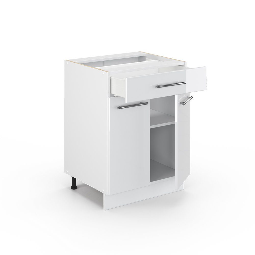 Vicco Unterschrank Fame-Line, Weiß Hochglanz/Weiß, 60 mit Schublade ohne Arbeitsplatte (1-St) – Bild 5 von 5