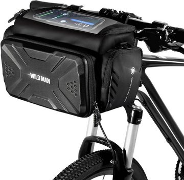HEYHIPPO Lenkertasche Fahrradtasche, Elektrorollertasche, Kameratasche, EVA-Hartschale,4L (reflektierendes Warnlogo, mit Regenschutz), geeignet für 4,7-7-Zoll-Handys
