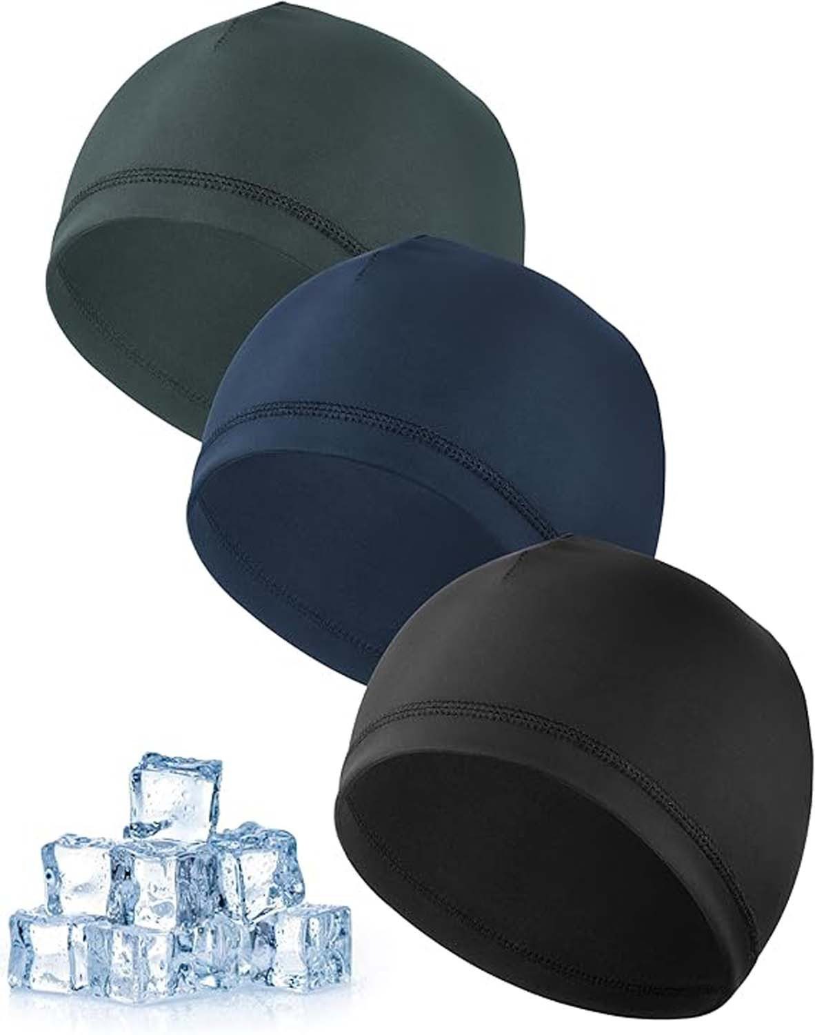Zaewry Strickmütze 3 Stück Cooling Fahrradmütze Unter Helm, Atmungsaktiver