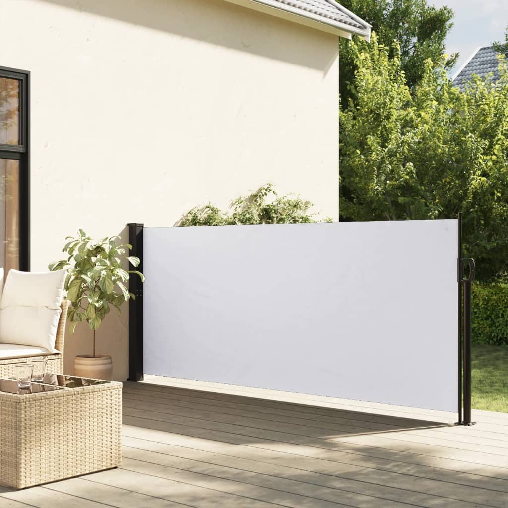 vidaXL Seitenmarkise 100 x 500 cm Seitenmarkise Ausziehbar Weiß 100x500 cm