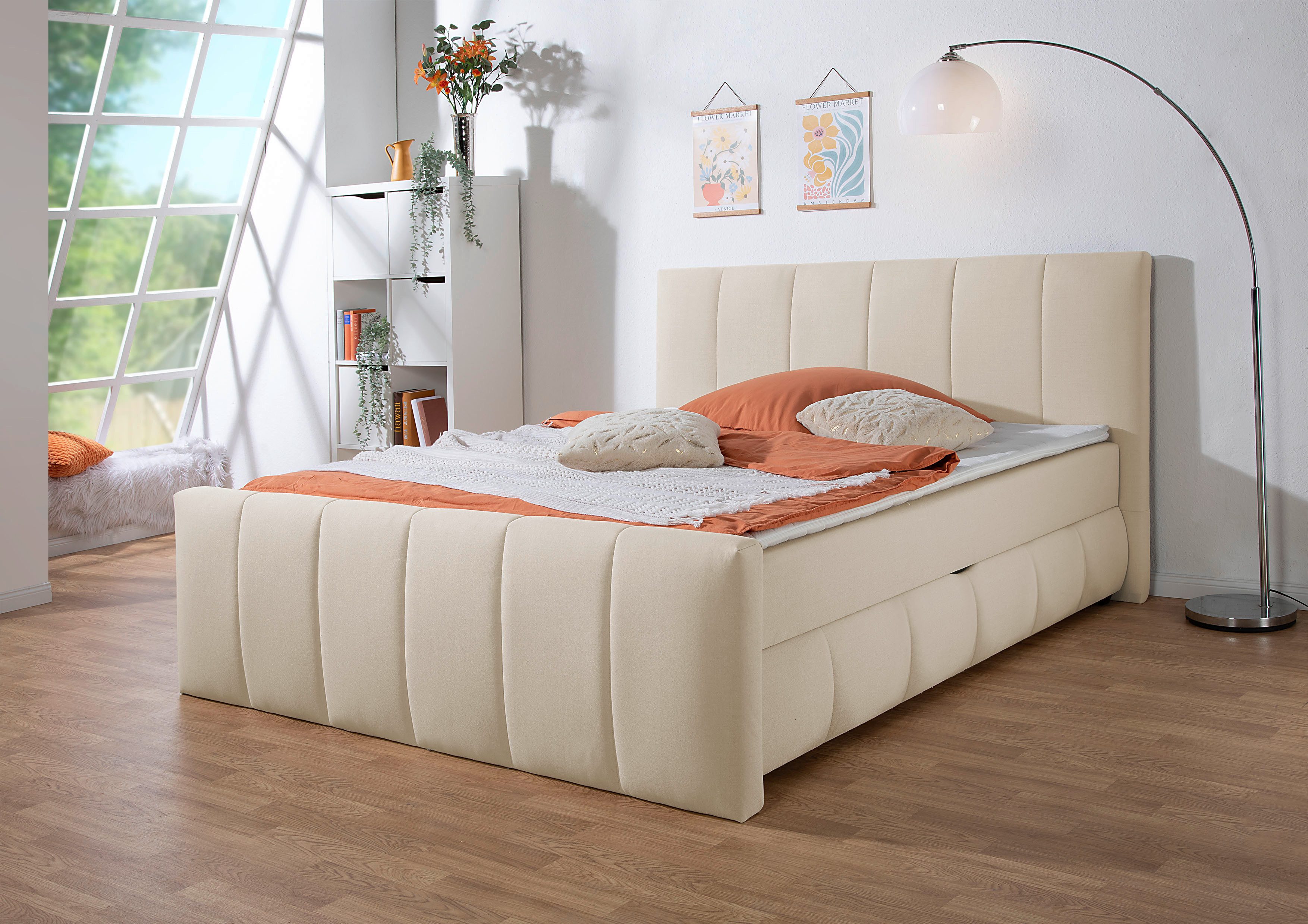 Home affaire Boxbett Hanelore inkl. Bettkasten und Topper, Boxbett mit Bettkasten und Fußteil, inkl. Topper
