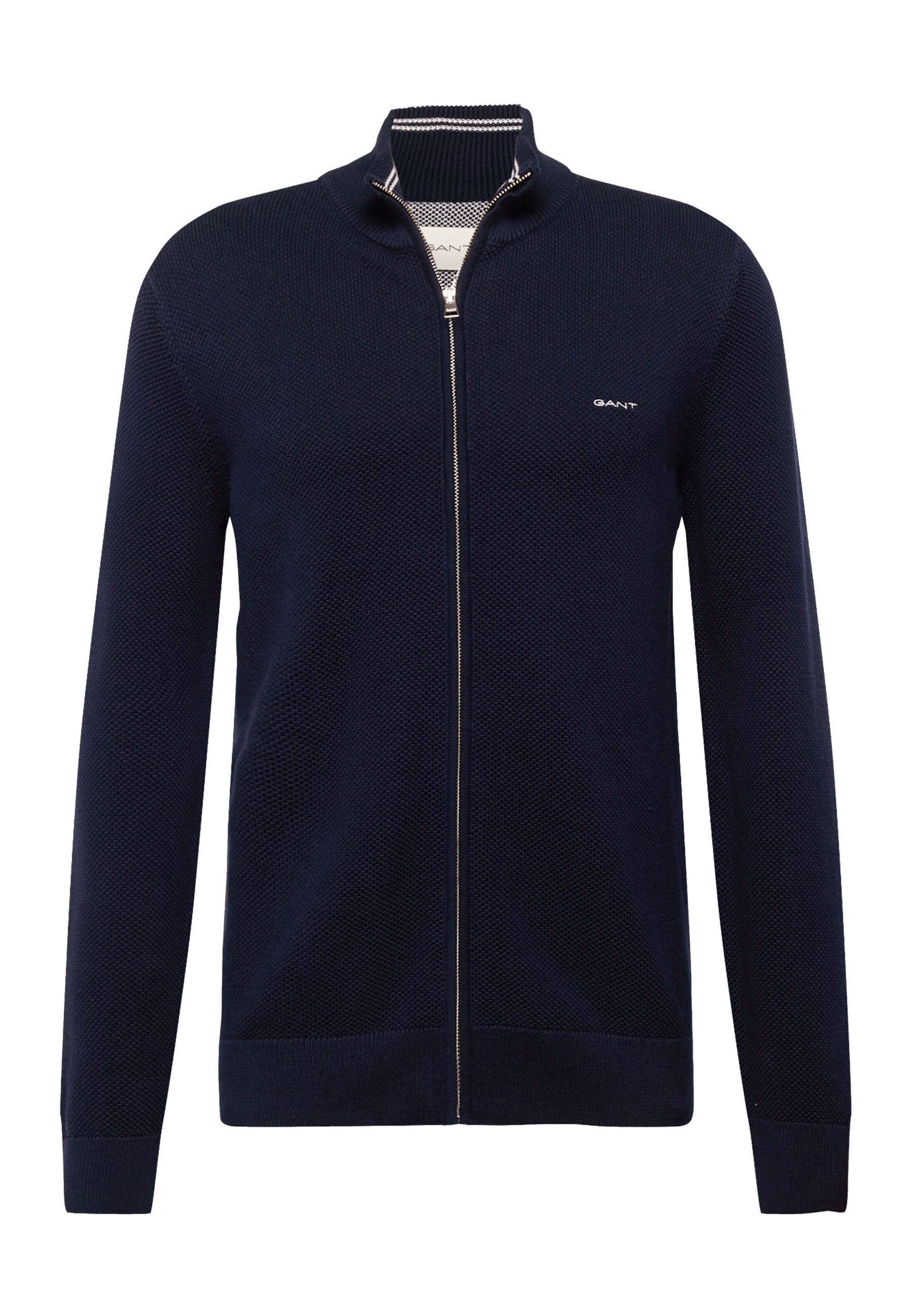 Gant Cardigan Strickjacke Cardigan Reißverschluss (1-tlg)