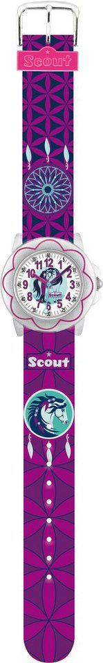 Scout Quarzuhr Star Kids, 280393034, ideal auch als Geschenk, Armband:  Kunstlederarmband mit Motiven der Scout-Serie, ca. 16 mm breit