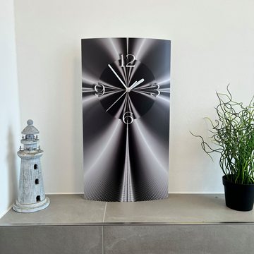 dixtime Wanduhr Digital Designer Wanduhr hochkant, Art abstrakt sw modernes Wanduhren (Einzigartige 3D-Optik aus 4mm Alu-Dibond)