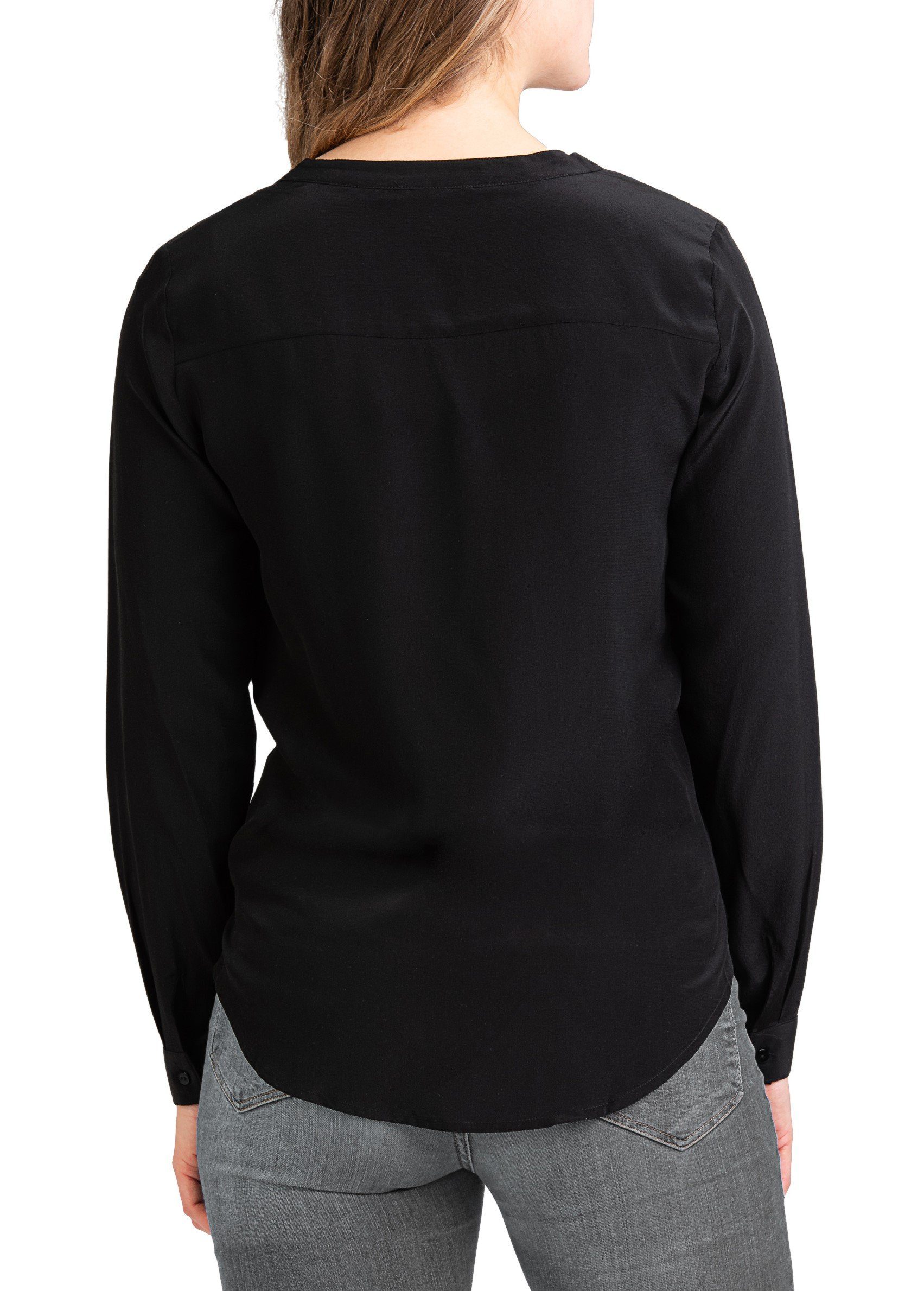 Posh Gear Seidenbluse Damen Seidenbluse Bluse aus 100% Seide schwarz Nobicetta