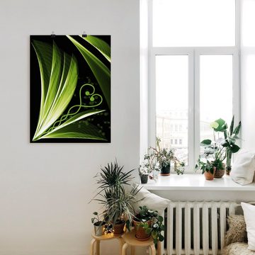 Artland Poster Grünes Herzblatt dekorativ, Spa Bilder (1 St), als Alubild, Leinwandbild, Wandaufkleber oder Poster in versch. Größen