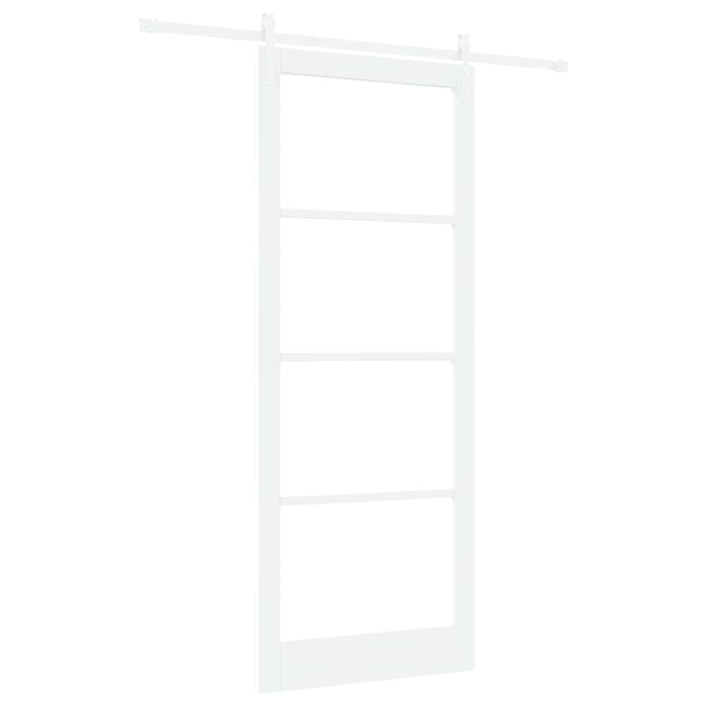 vidaXL Haustür Schiebetür ORKDAL Weiß 93 x 232 cm Massivholz Kiefer und Glas (1-St)