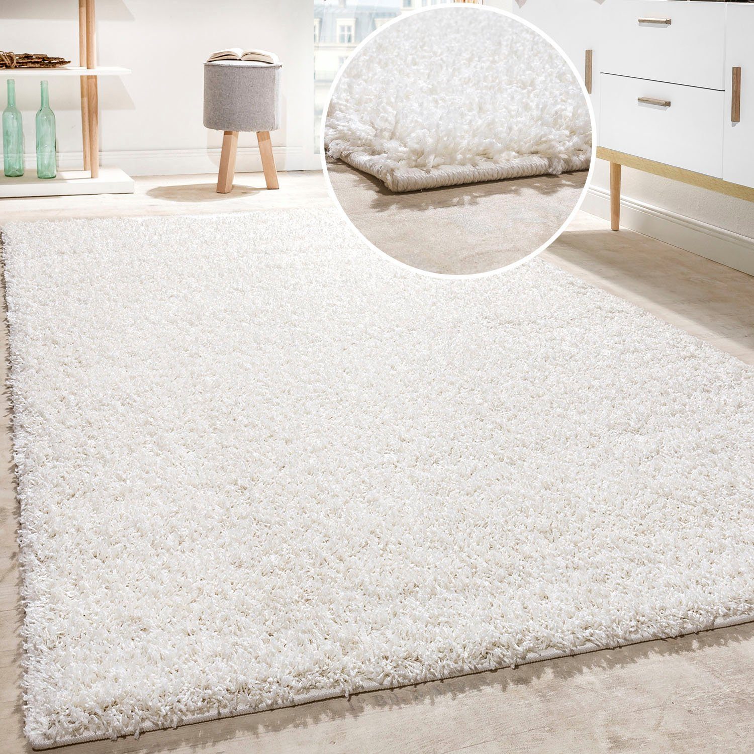 Paco Home Teppich Twister 500, rechteckig, Höhe: 44 mm, Uni Hochflor Shaggy günstig online kaufen