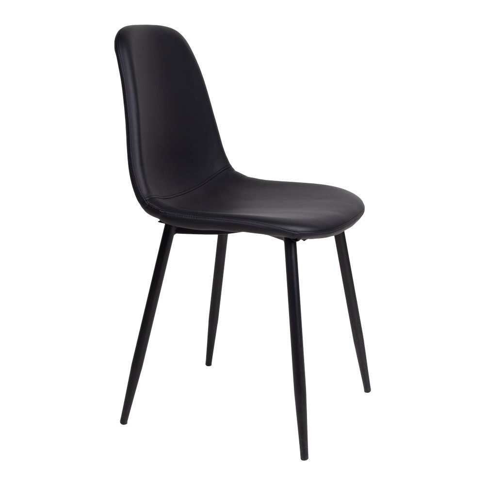 Stuhl LebensWohnArt (2er Beinen MALMÖ mit Stuhl Set) PU Zeitloser schwarzen in schwarz