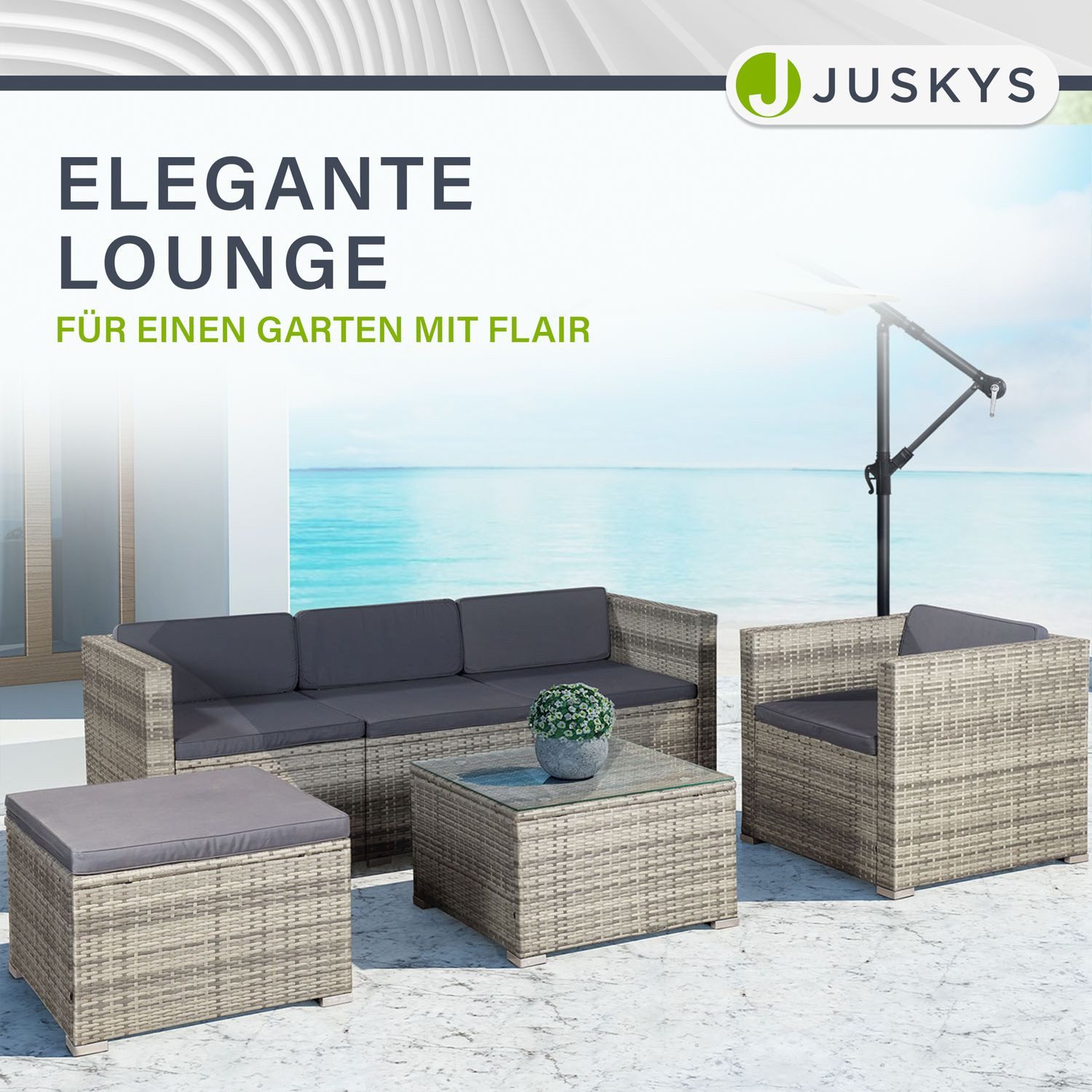 JUSKYS Gartenlounge-Set PUNTA CANA - Einrichtungsbeispiel