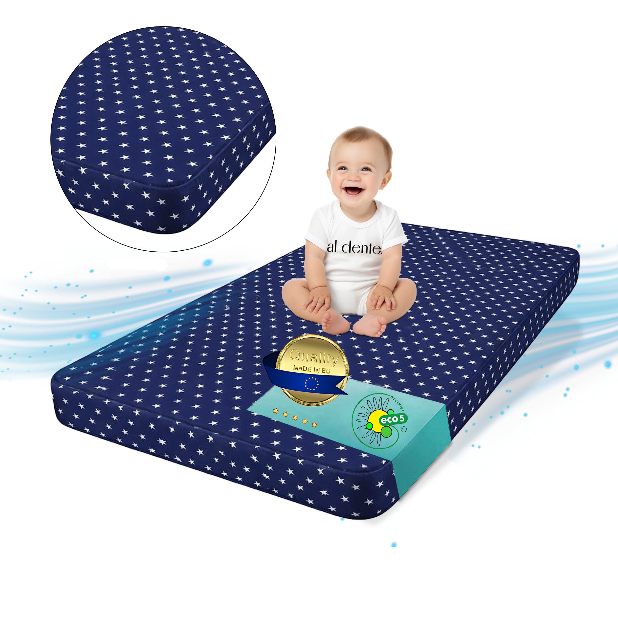 Kindermatratze Babymatratze mit Baumwollbezug, waschbar & rollbar–Allergike günstig online kaufen