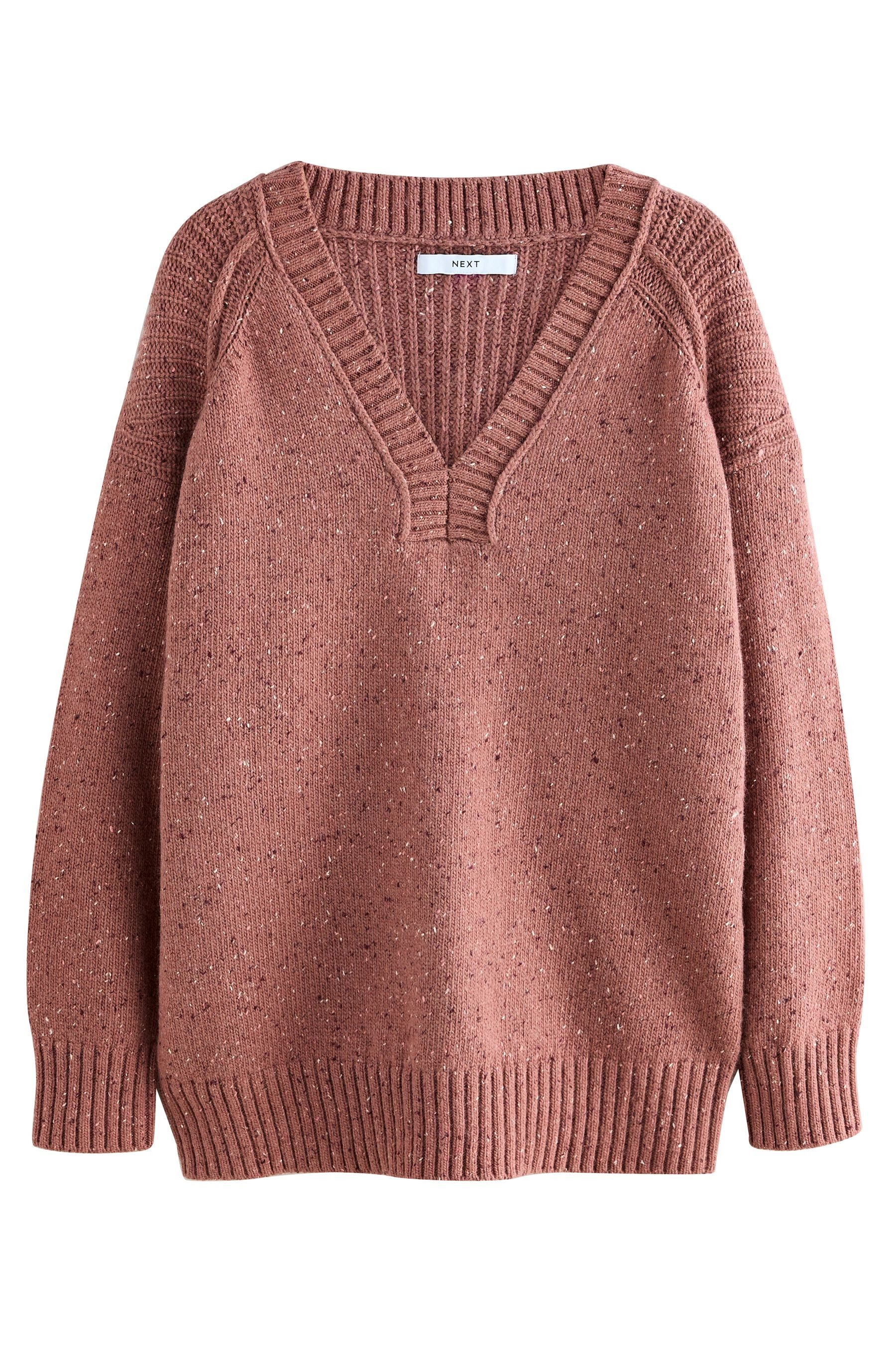 Next V-Ausschnitt-Pullover Längerer Pullover mit V-Ausschnitt, Kurzgröße (1 günstig online kaufen