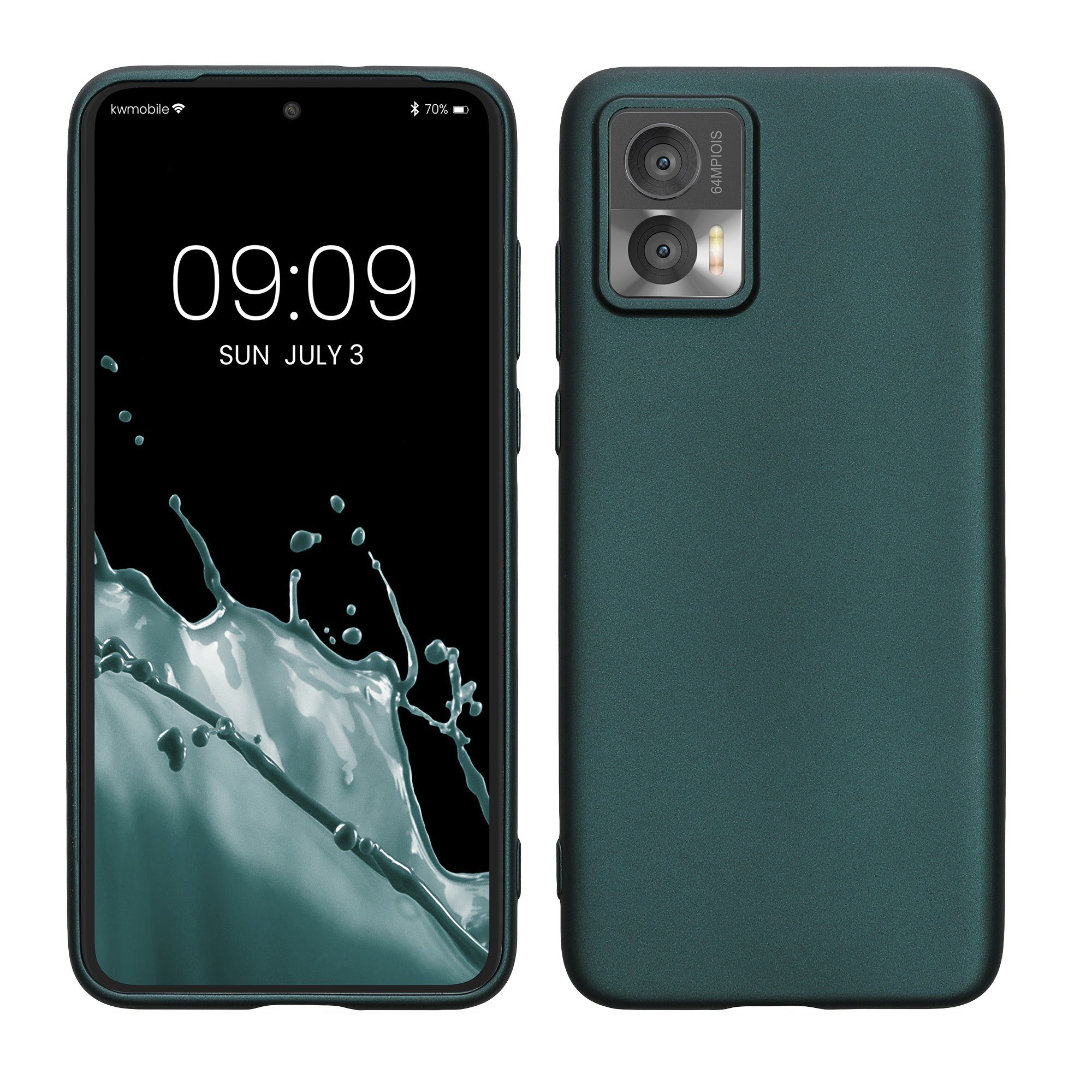 kwmobile Handyhülle Case für Motorola Edge 30 Neo, Hülle Silikon metallisch schimmernd - Handyhülle Cover
