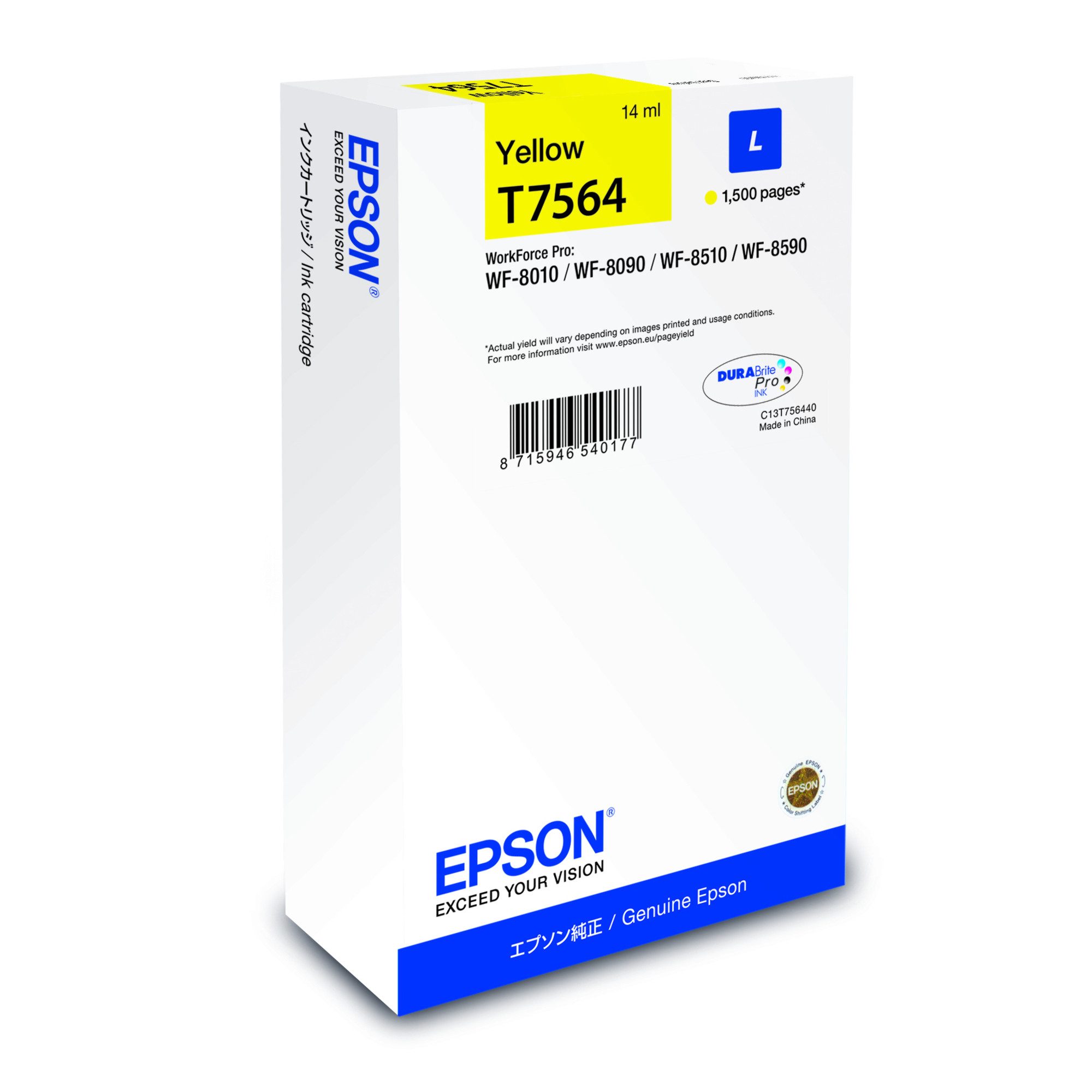 Epson Tintenpatrone C13T75644N T7564 1.500 Seiten gelb Nachfülltinte (x)