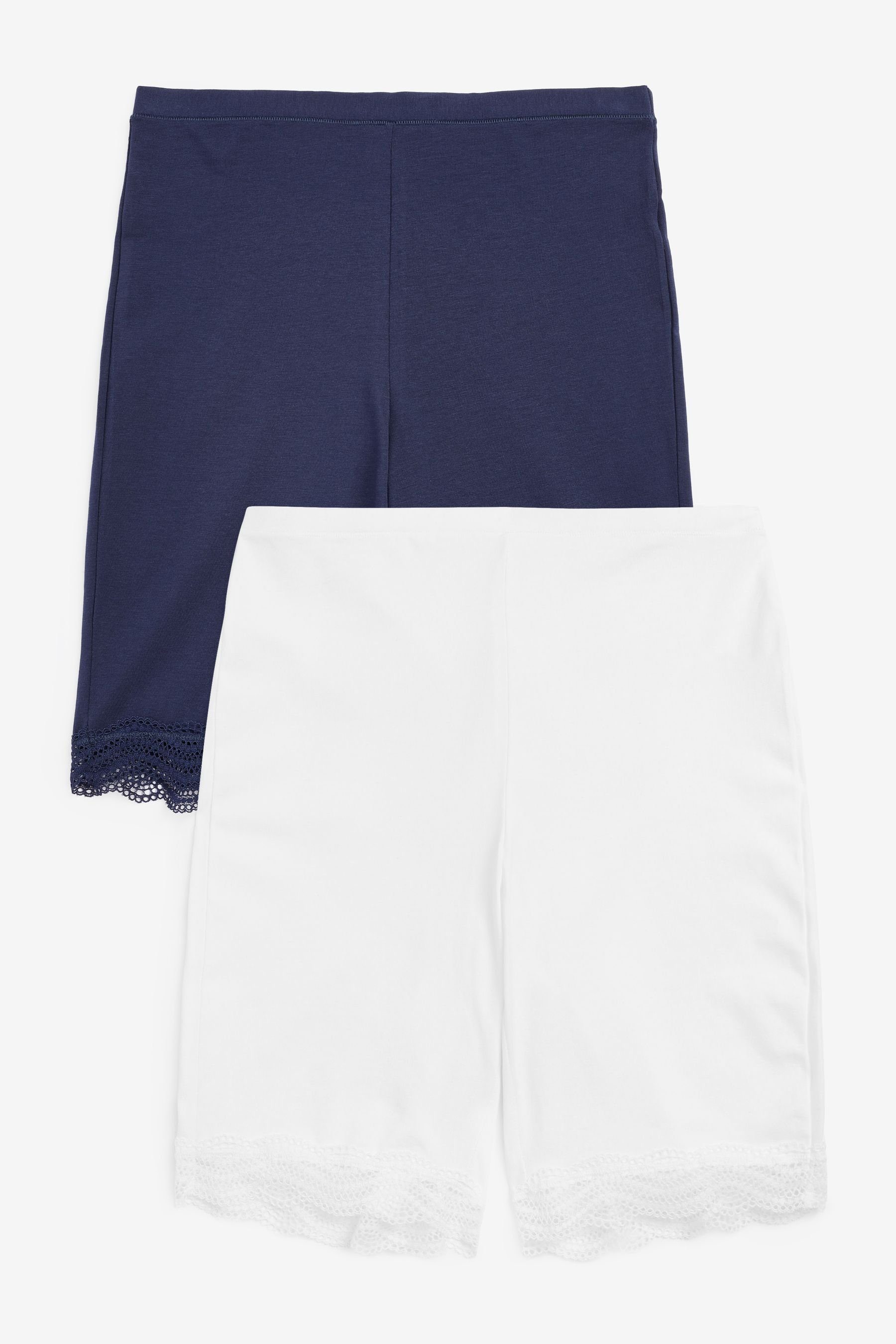 Next Formstring Anti-Scheuer-Shorts aus Baumwollgemisch im (2-St) Navy Blue/White