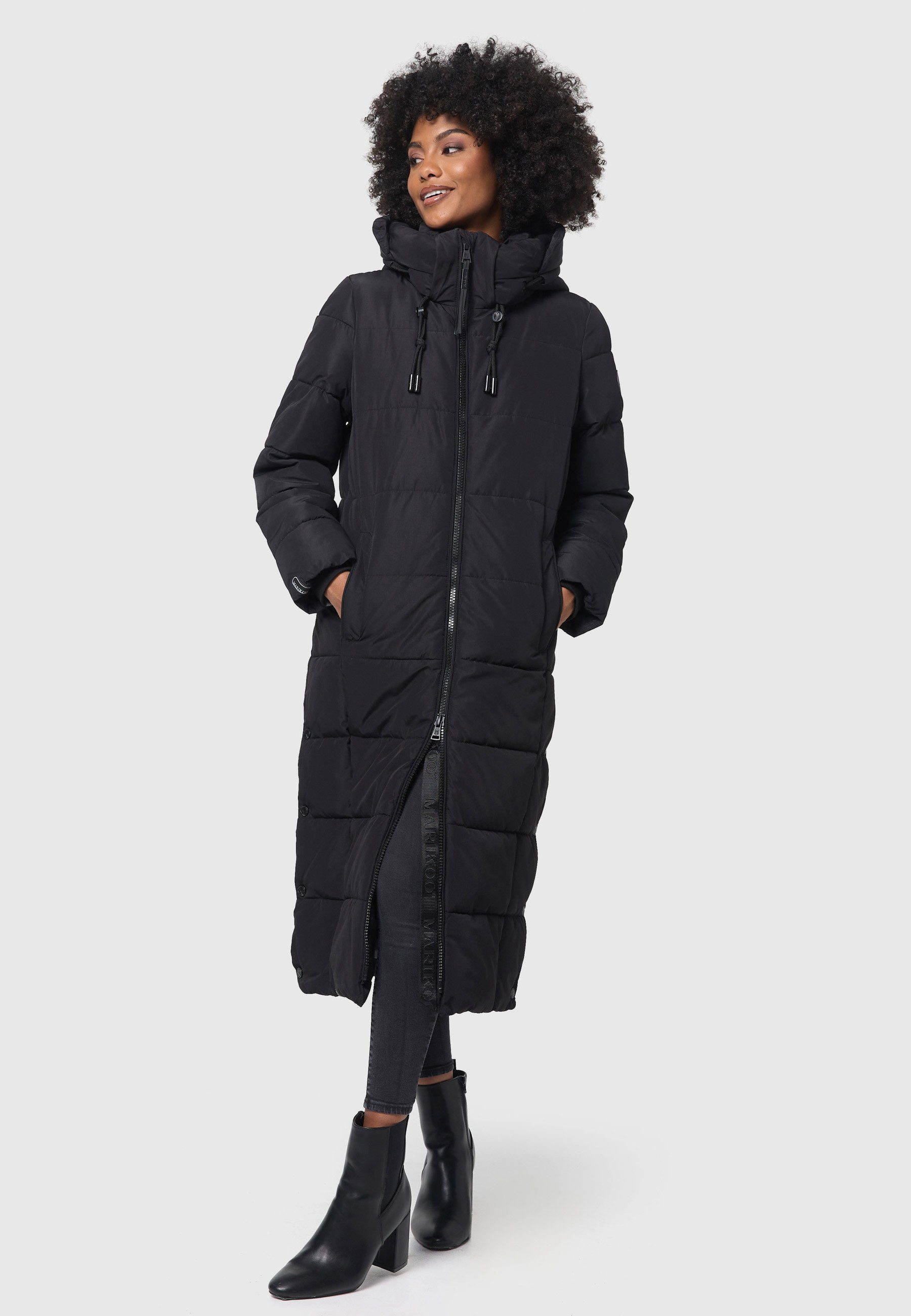 Winterjacke Winter extra Marikoo Mantel Nadeshikoo gesteppt Schwarz XIV langer