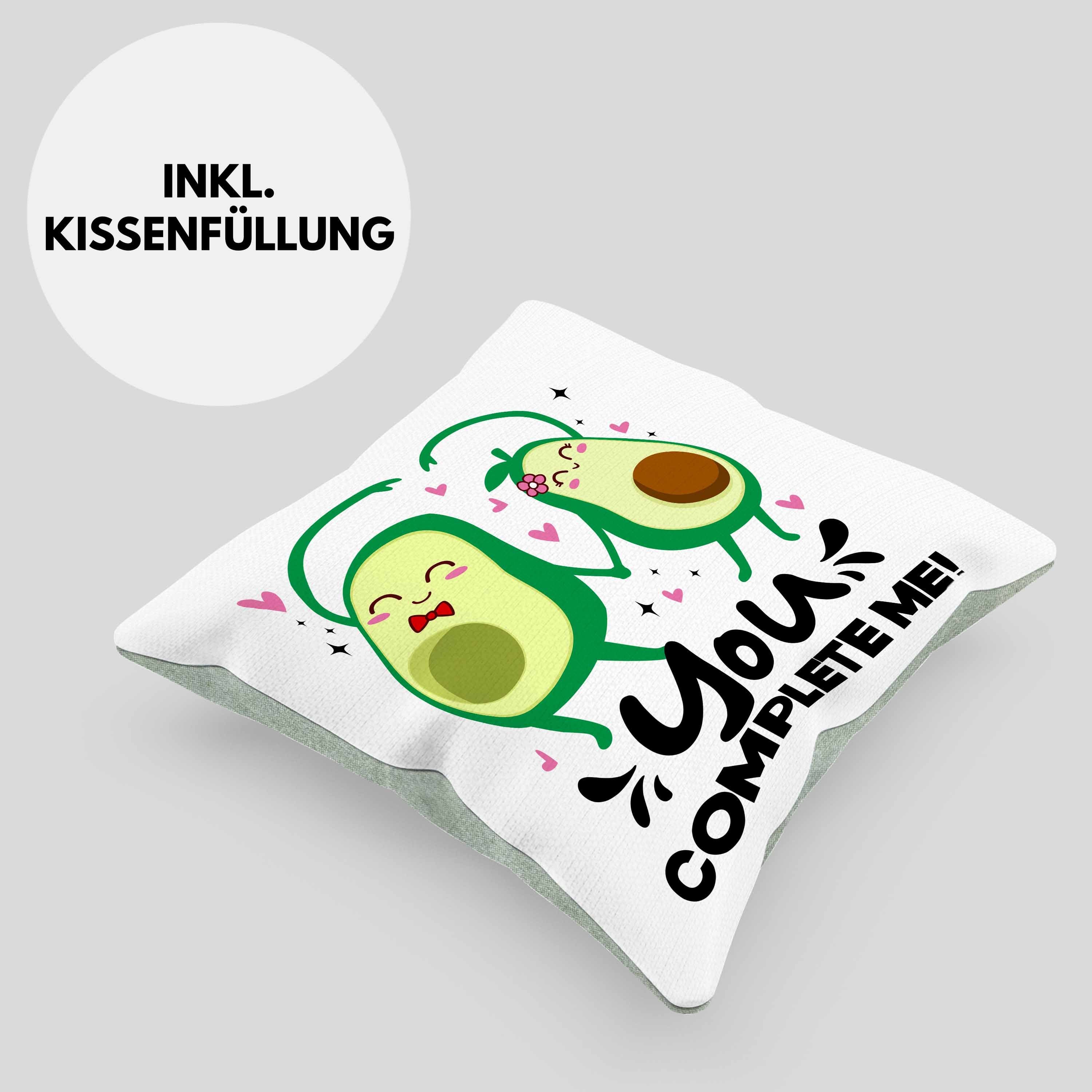 Spruch mit Me Grün Liebe Complete - Kissen Freundin Trendation Füllung Dekokissen Lustiger Paare You Trendation Beste Dekokissen 40x40 Geschenk Avokado