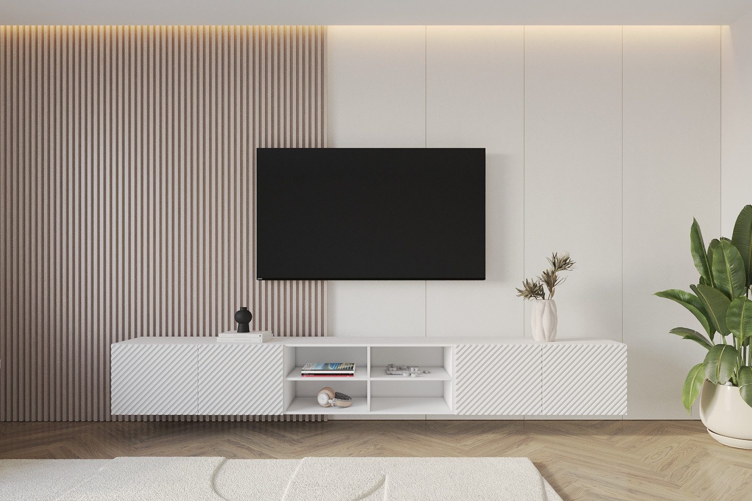 ALTDECOR Lowboard ZENO (3 St., TV-Schrank, TV Möbel, TV Cabinet, Fernsehtisch hängend 3x100cm), Fernseher schrank, TV Kommode, TV Tisch, TV Sideboard, TV Boar