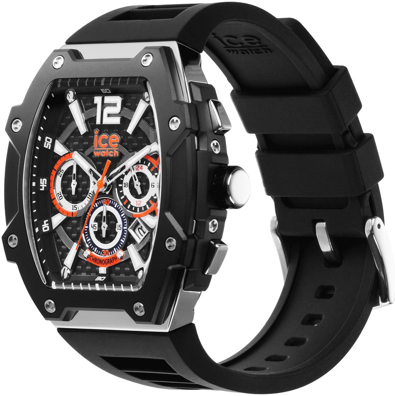 ice-watch Chronograph ICE boliday - Steel - Large - CH 024363, Armbanduhr, Quarzuhr, Herrenuhr, Silikonarmband, Stoppfunktion