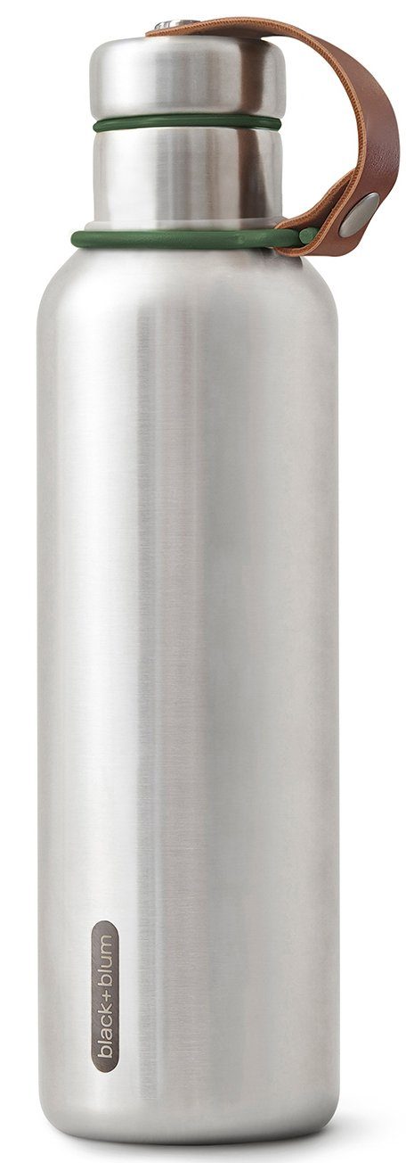 black+blum Isolierflasche Insulated Bottle, Edelstahl, Tragschlaufe aus Kunstleder, 500 ml