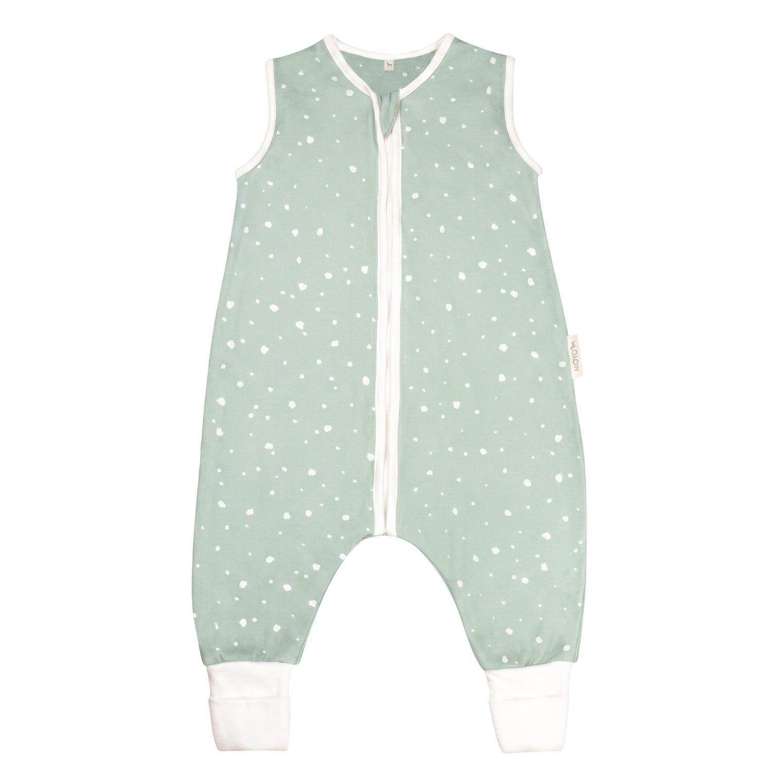 Moyo Babyschlafsack Schlafsack mit Füßen Wunderbare Tupfenwelt Mint – 2.5 TOG, Schlafsack mit Füßen für Bewegungsfreiheit