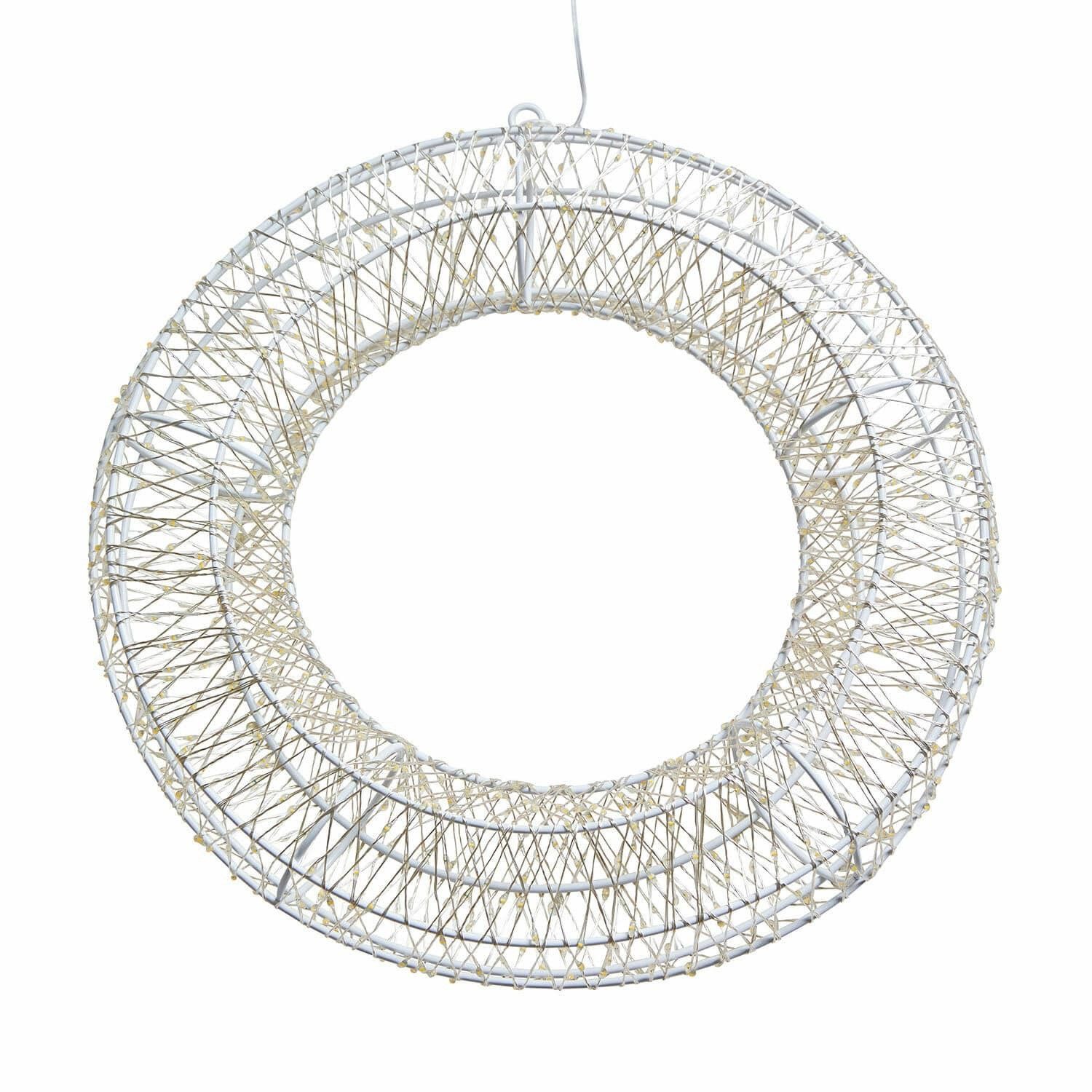 Mirabeau Christbaumschmuck LED-Kranz Winsloe weiß/silber, none