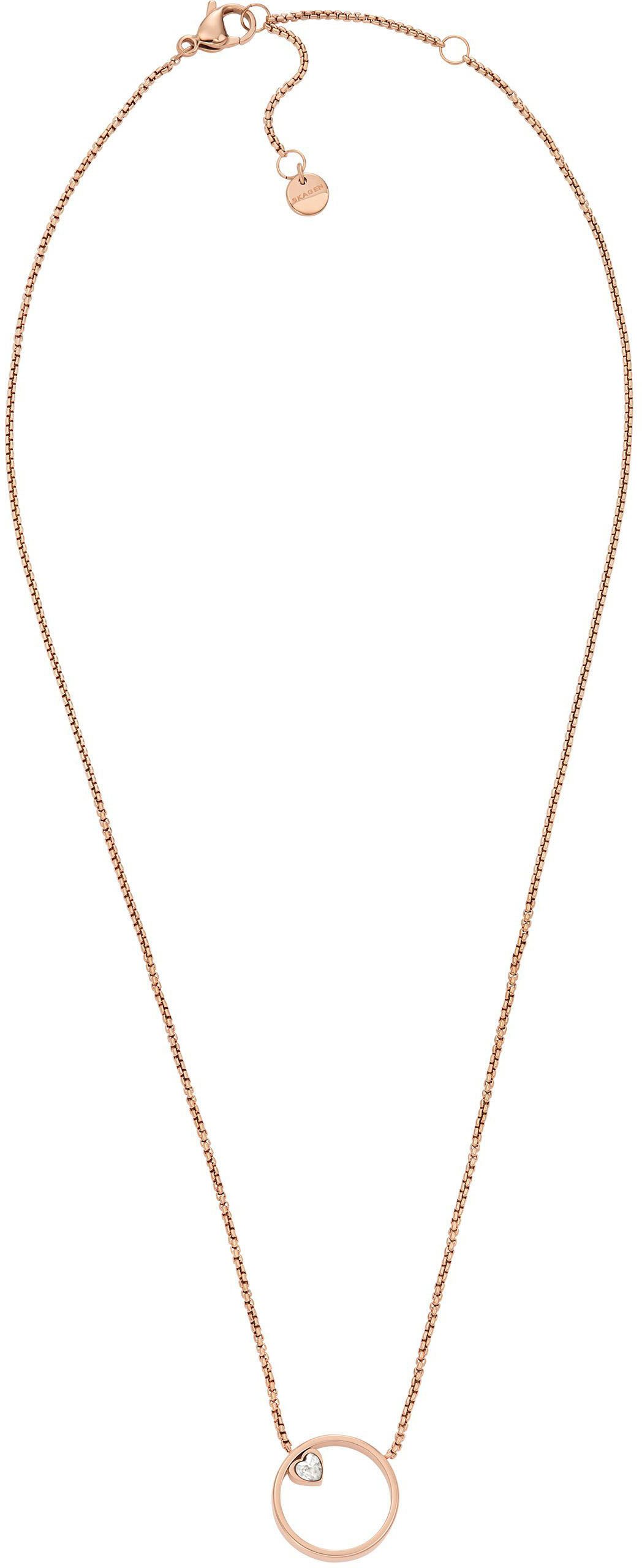 SKAGEN Ohrring und Ketten Set Mulitpack Schmuck Geschenk Edelstahl X BUP GLITZ HEART HERZ (Set, 3-tlg), mit Zirkonia (synth) oder Glasstein