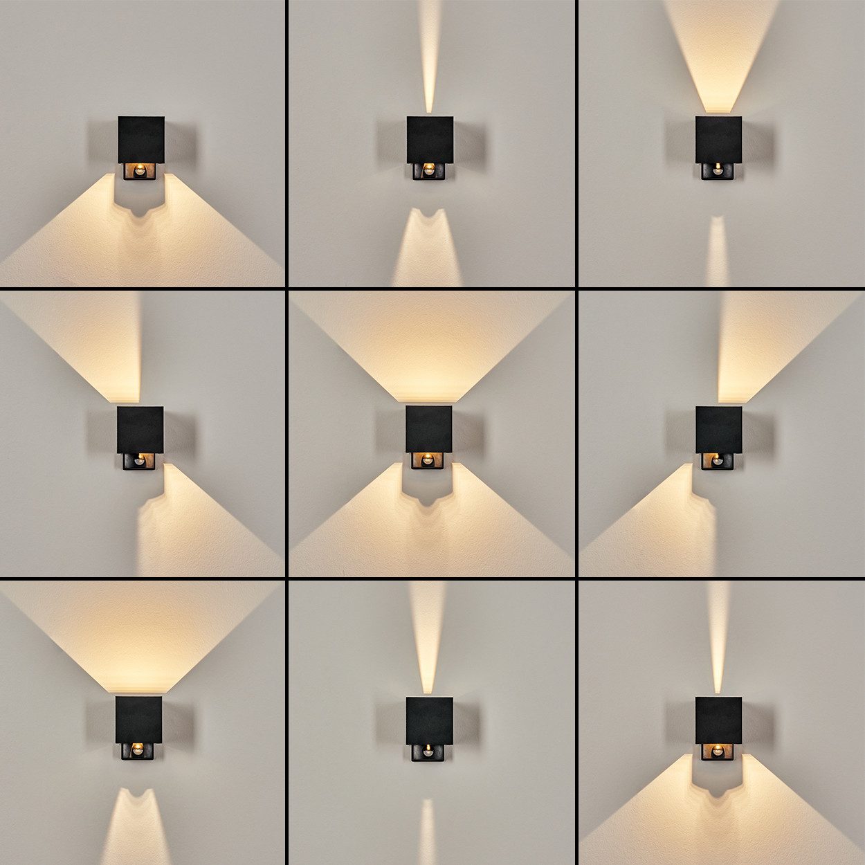 hofstein Außen-Wandleuchte Außenwandlampe m. Bewegungsmelder aus Metall/Kunststoff, Schwarz/Klar, moderne Leuchte mit Up&Down-Lichteffekt für Garten/Terrasse/Ho – Bild 2 von 5