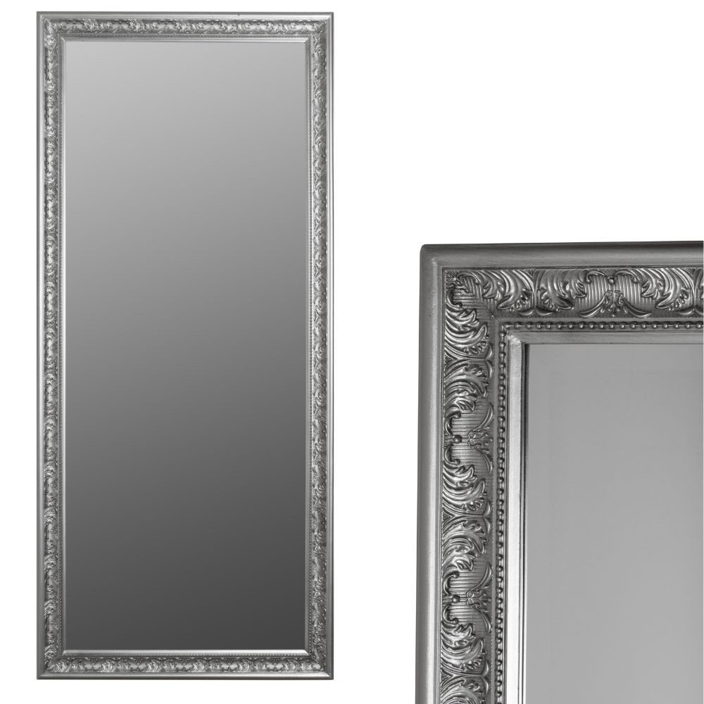 LebensWohnArt Wandspiegel Traumhafter Spiegel FIORAL 162x72cm antik-silber Facette