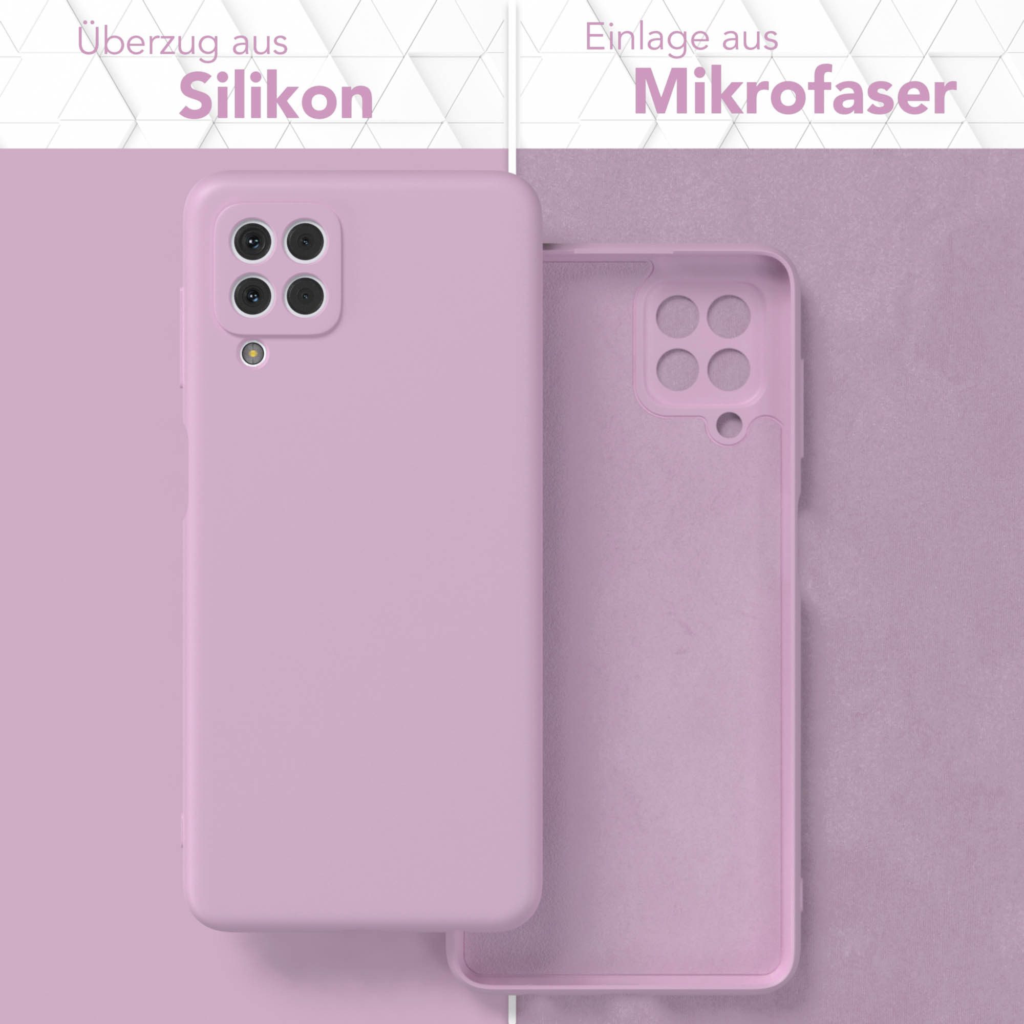EAZY CASE Handyhülle für Samsung Galaxy M22 / M32 / A22 4G Hülle Silikon 6,4 Zoll, Hülle mit Kameraschutz handycover Soft Smart Slimcover Lila / Flieder