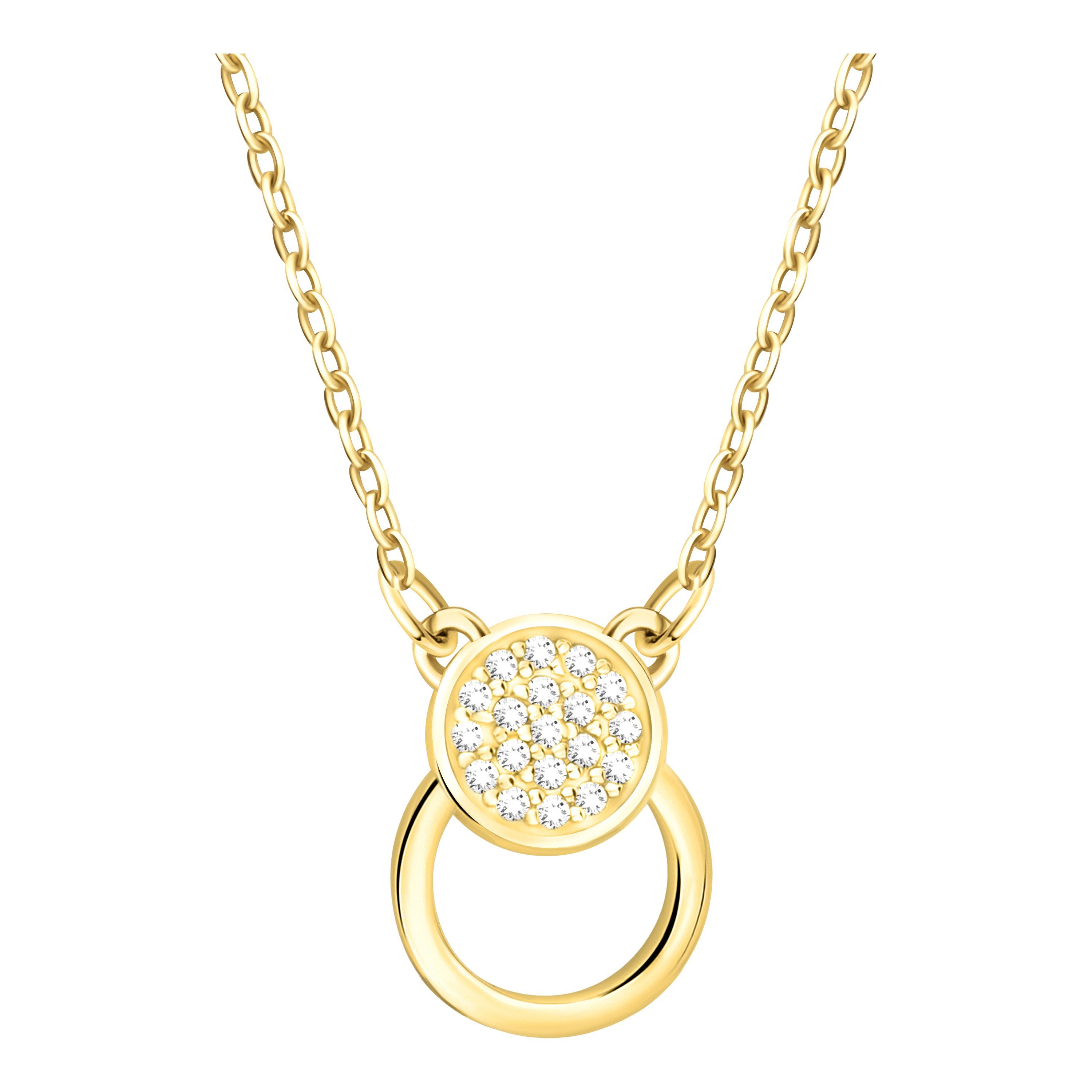 gold 925 mit Anhänger Kreis, Milani Sofia Schmuck Kette Silber Damen