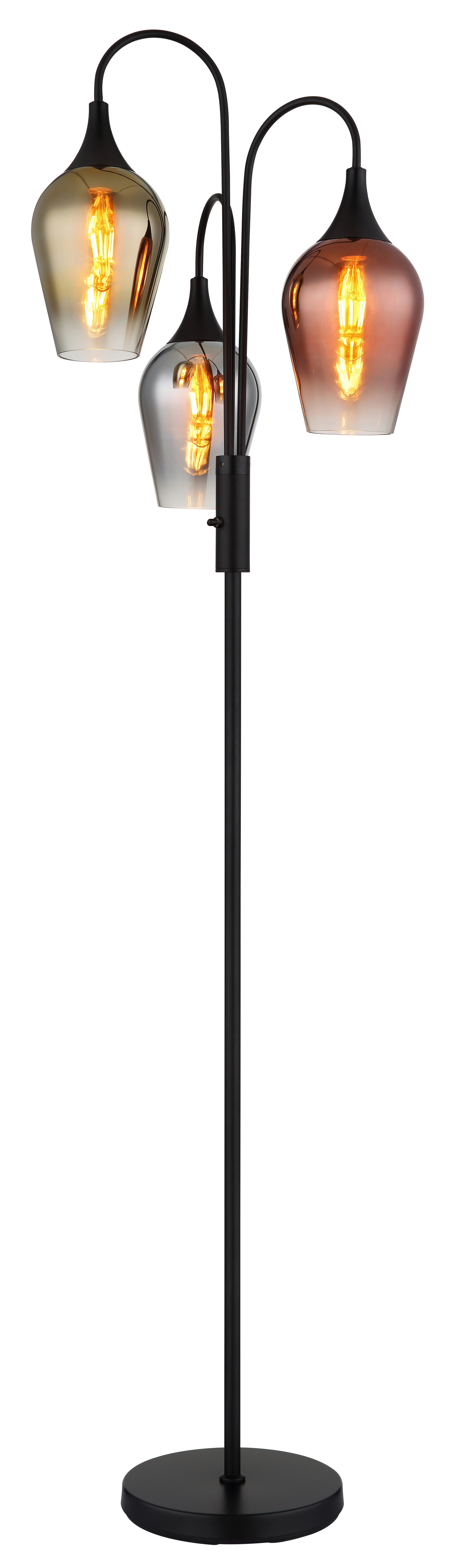 GLOBO LIGHTING Stehlampe LAVUS, ohne Leuchtmittel, Stehleuchte/Glas/kupferf günstig online kaufen