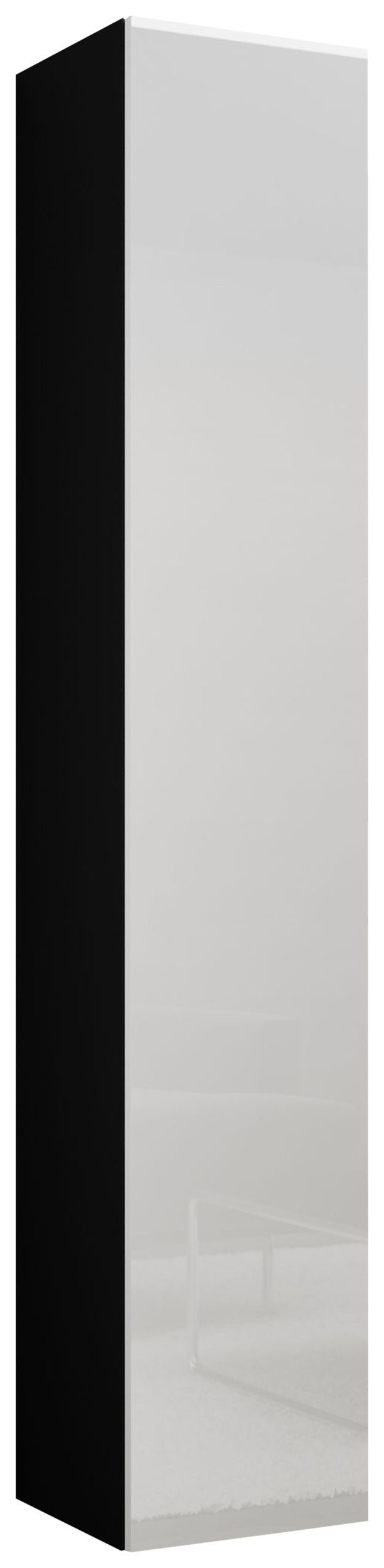 Stylefy Stauraumschrank Vago Full 180 cm (Wandschrank, Wandregal) viel Stauraum, mit Push-to-Open, Hochglanzfront, Modern Design Schwarz/Weiß